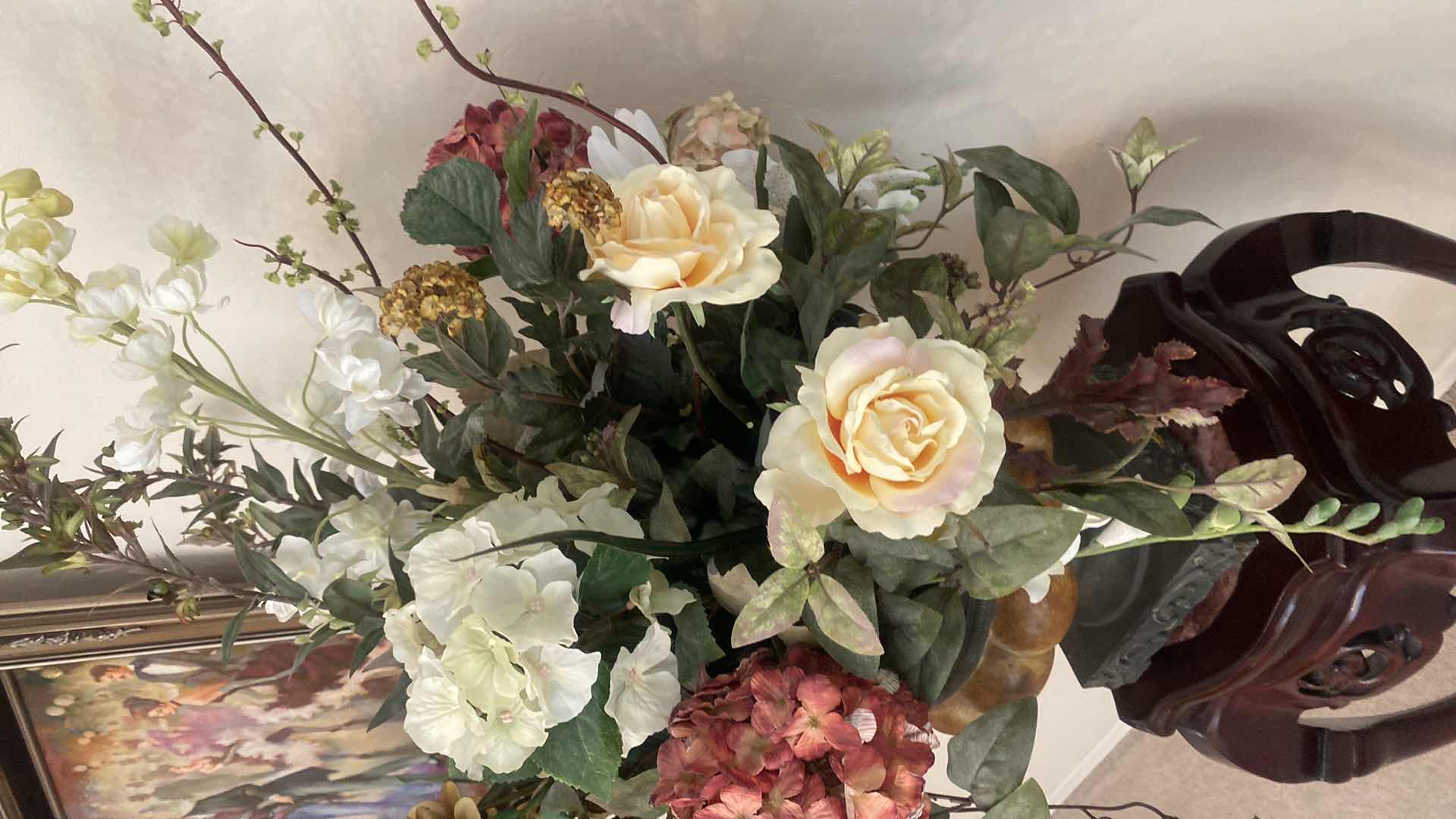 Photo 1 of FAUX FLORAL IN WOOD & METAL VASE 20” x 33”