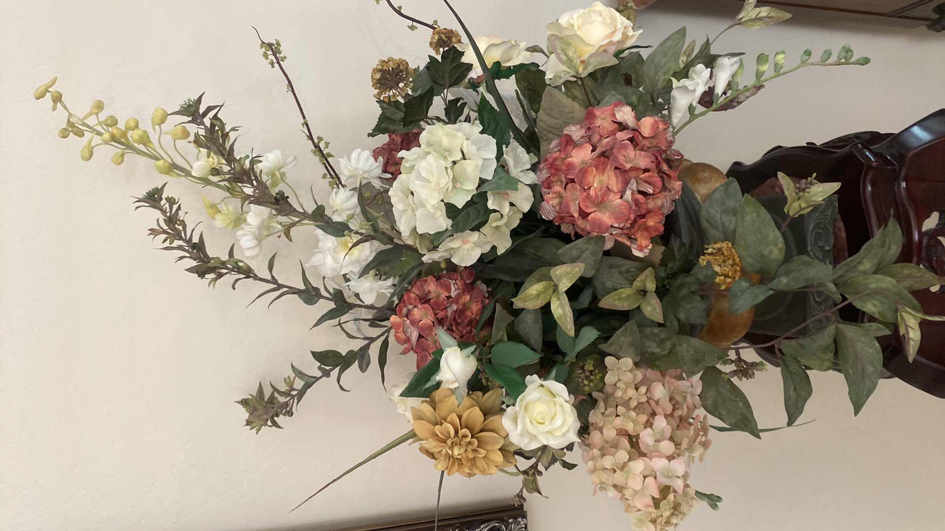 Photo 1 of FAUX FLORAL IN WOOD & METAL VASE 20” x 33”