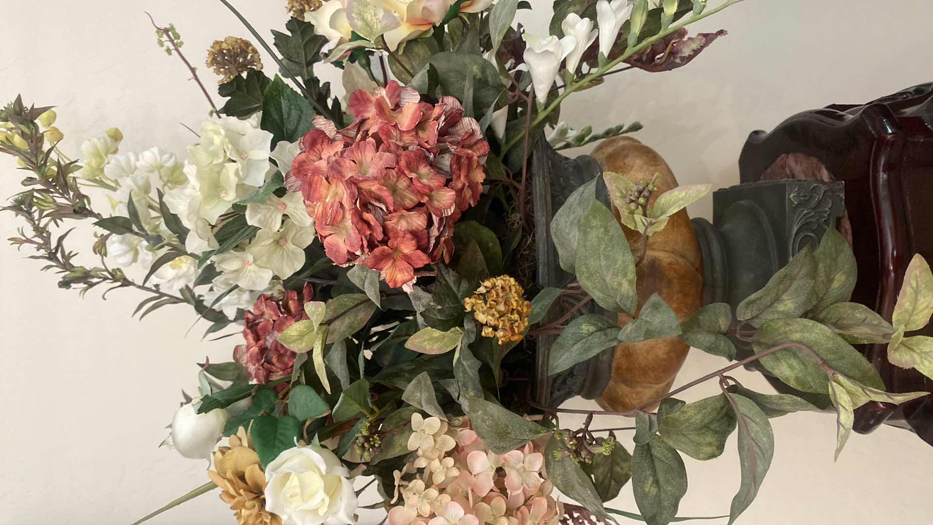 Photo 1 of FAUX FLORAL IN WOOD & METAL VASE 20” x 33”