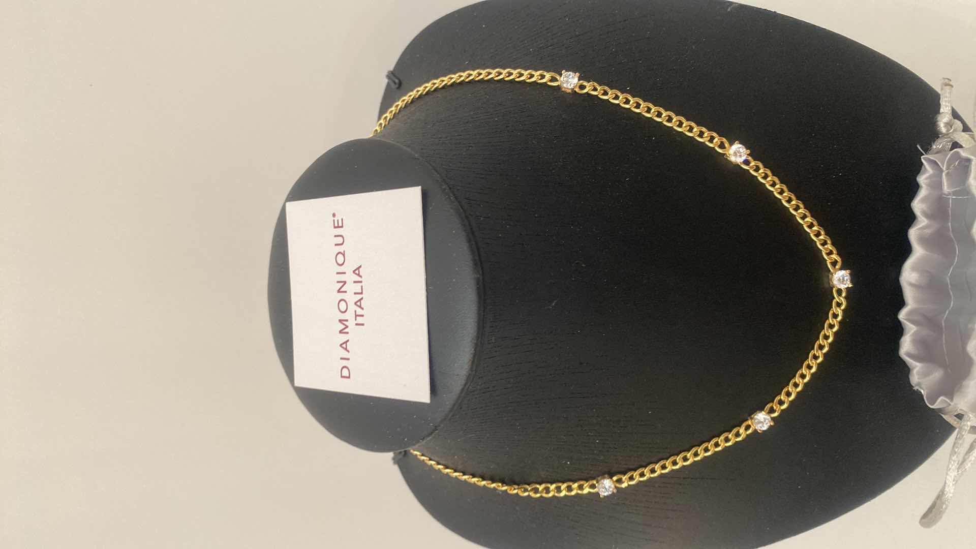 Photo 1 of Diamonique Italia Curb Chain Station Necklace with pouch and box