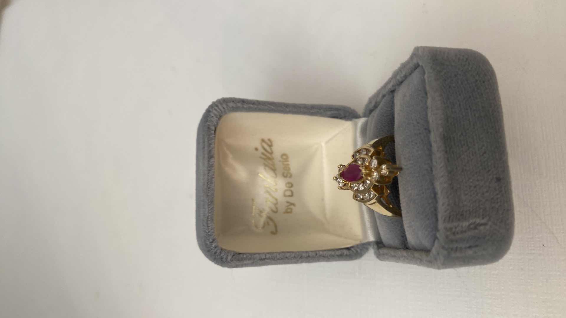 Photo 1 of LADIES JEWELRY - 14K GOLD RING WITH GEMSTONES APPROXIMATE SIZE 6 to 6 1/2