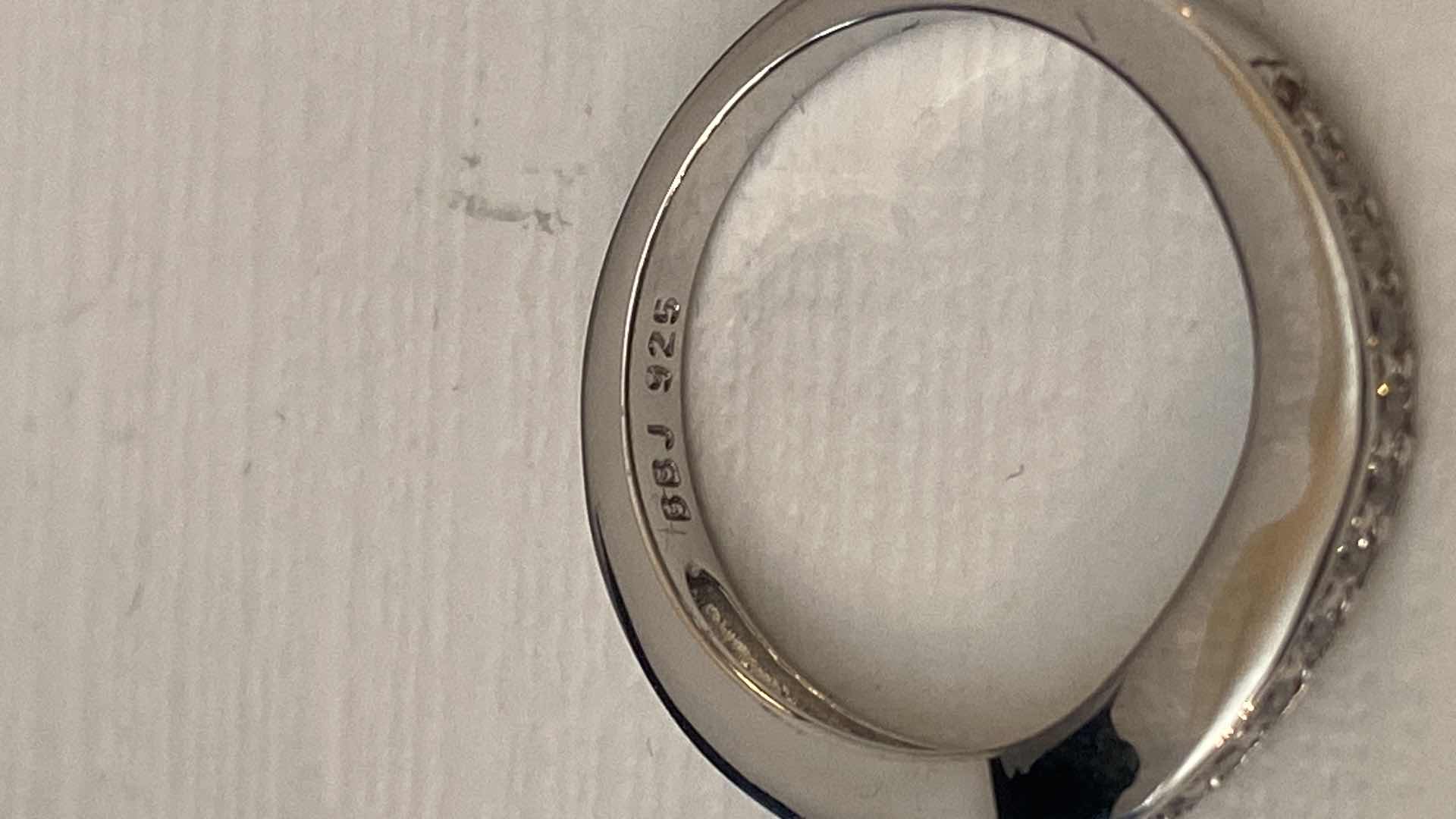 Photo 1 of LADIES JEWELRY - SIZE 6 - Lab Created Blue Tanzanite Rhodium Over Sterling Silver Ring and Band