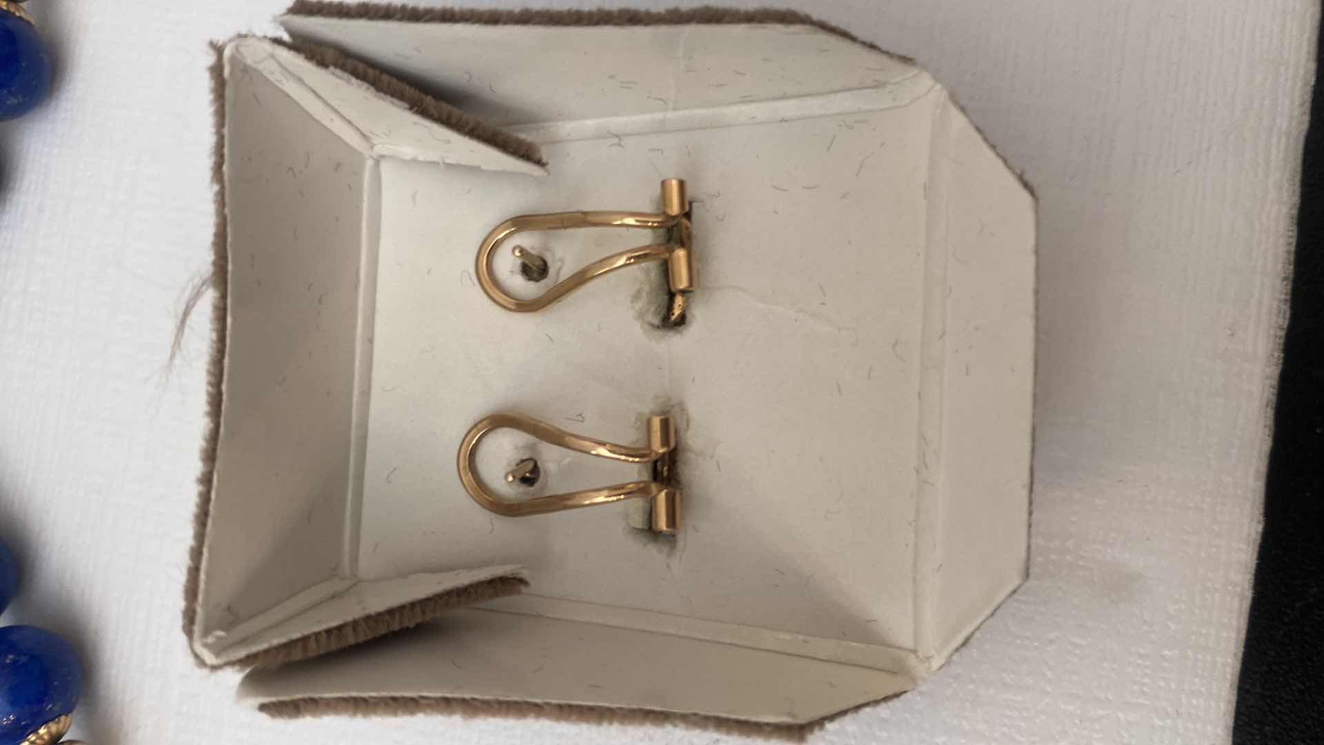 Photo 1 of VINTAGE 1980’s LADIES JEWELRY LAPIS LAZULI BEAD NECKLACE 16” & MATCHING EARRINGS, ORIGINALLY $1500 FROM VAN ABH’s SCOTTSDALE, AZ