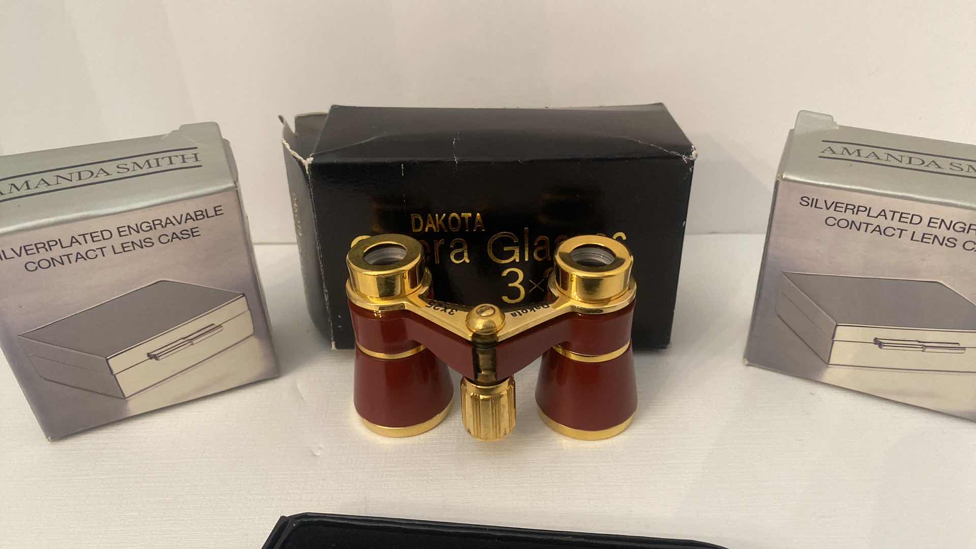 Photo 1 of OPERA GLASSES, SILVERPLATE CONTACT LENS CASES & KEYRING