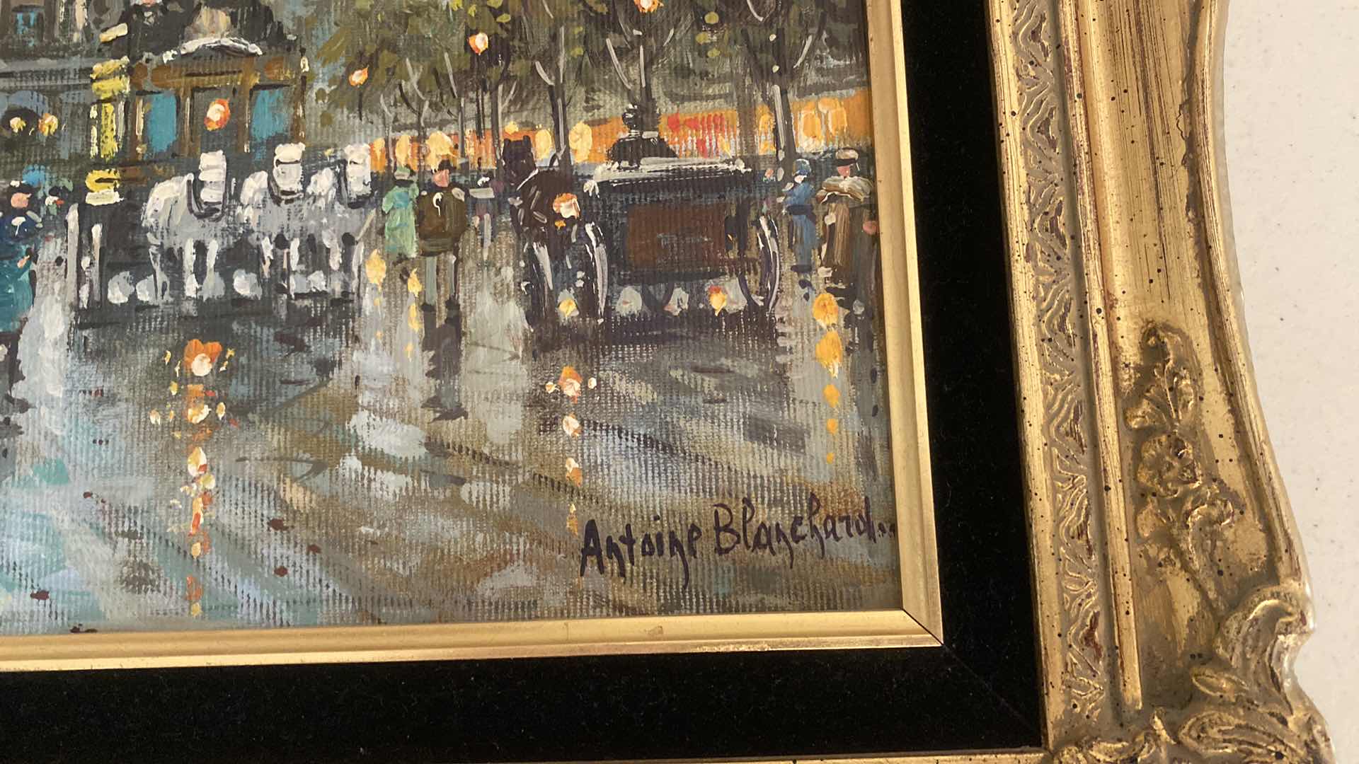 Photo 1 of FRAMED ORIGINAL ANTOINE BLANCHARD OIL PAINTING “PARIS” PAINTING UNFRAMED MEASURES 16” x 12”, FRAMED 21” x 17” WITH RECEIPT FOR $2,000.  