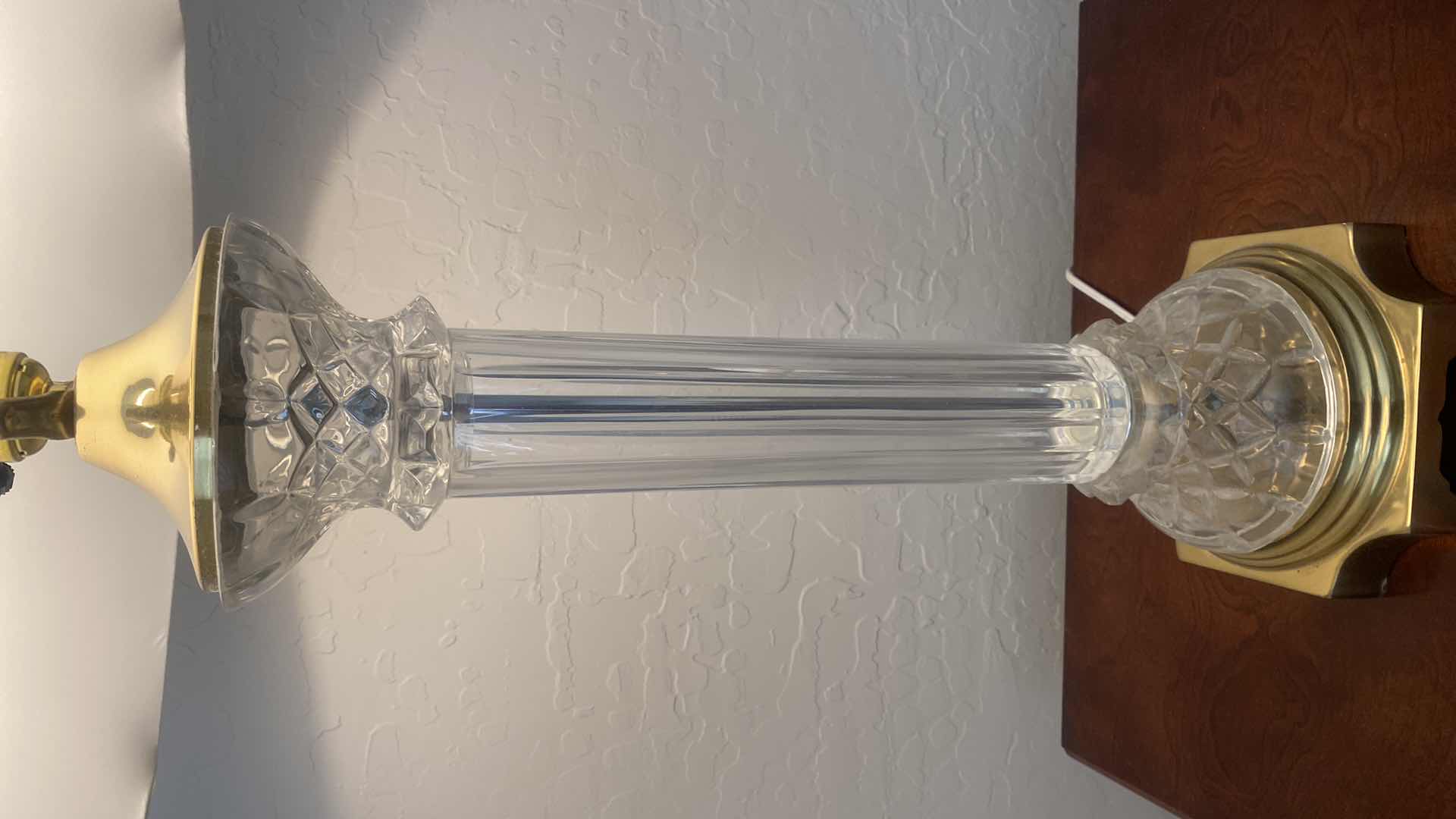 Photo 1 of CRYSTAL WITH BRASS BASE TABLE LAMP H 36”