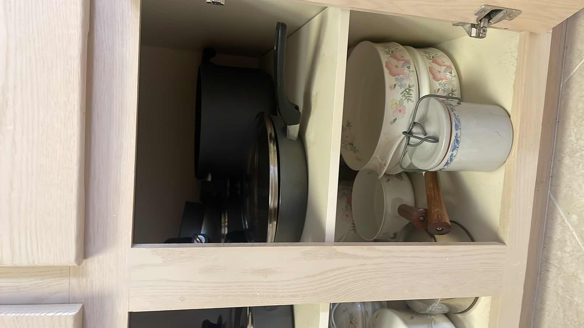 Photo 1 of CONTENTS OF KITCHEN CABINET- POTS & PANS