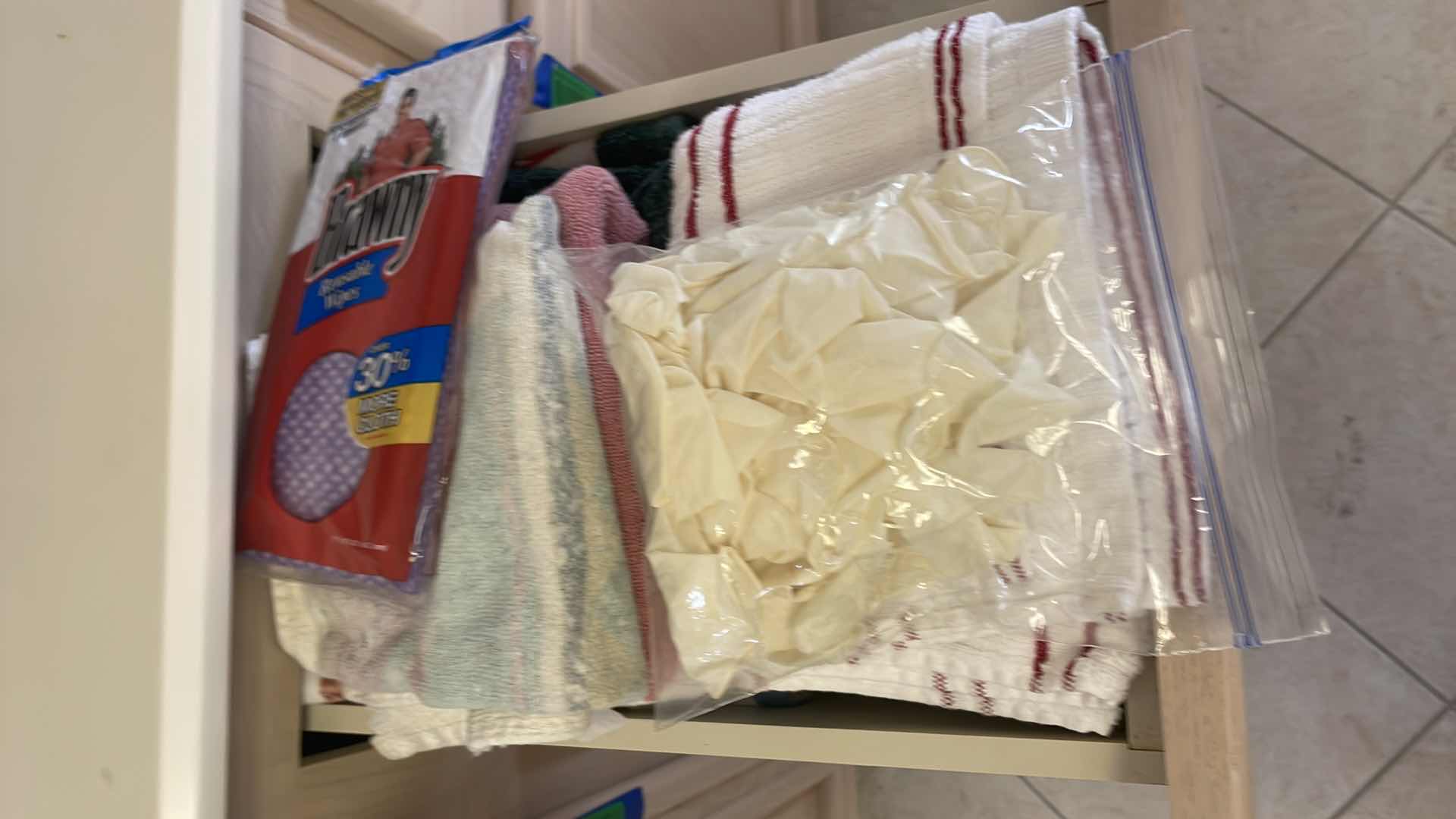 Photo 1 of DRAWERS OF KITCHEN TOWELS