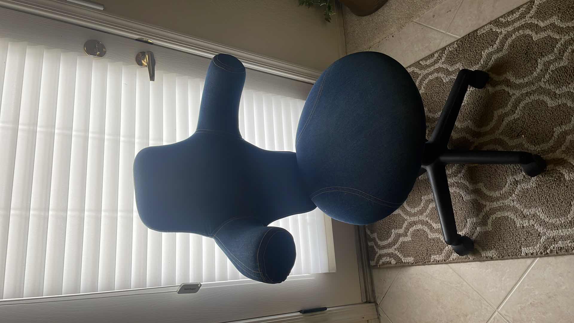 Photo 1 of DENIM COVERED OFFICE CHAIR 22"x28" H38"