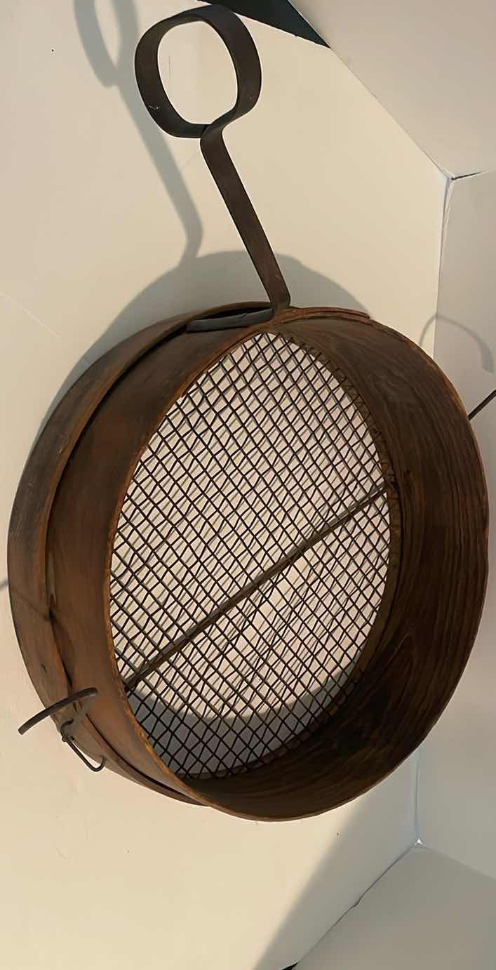 Photo 1 of ANTIQUE SIFTER RING CAST IRON HANDLE 20”