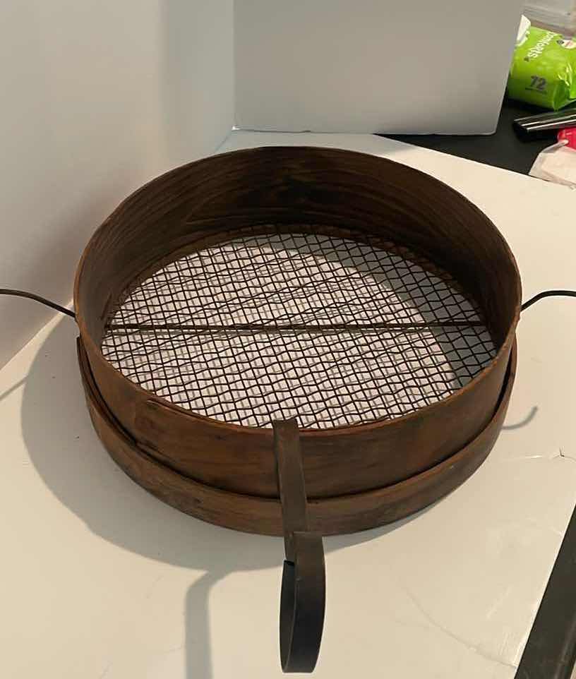 Photo 1 of ANTIQUE SIFTER RING CAST IRON HANDLE 20”