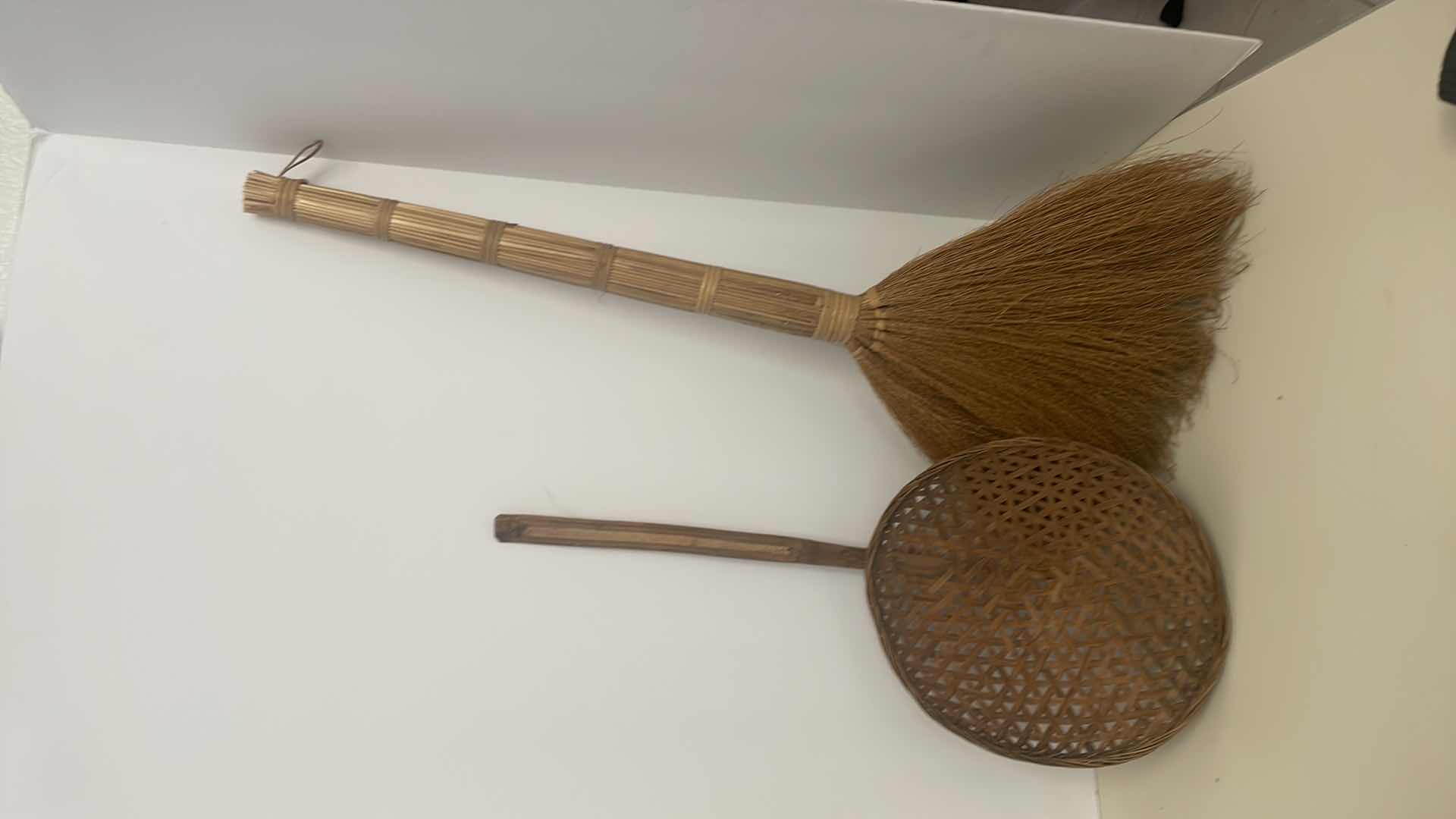 Photo 1 of ANTIQUE BROOM AND BASKET 24”