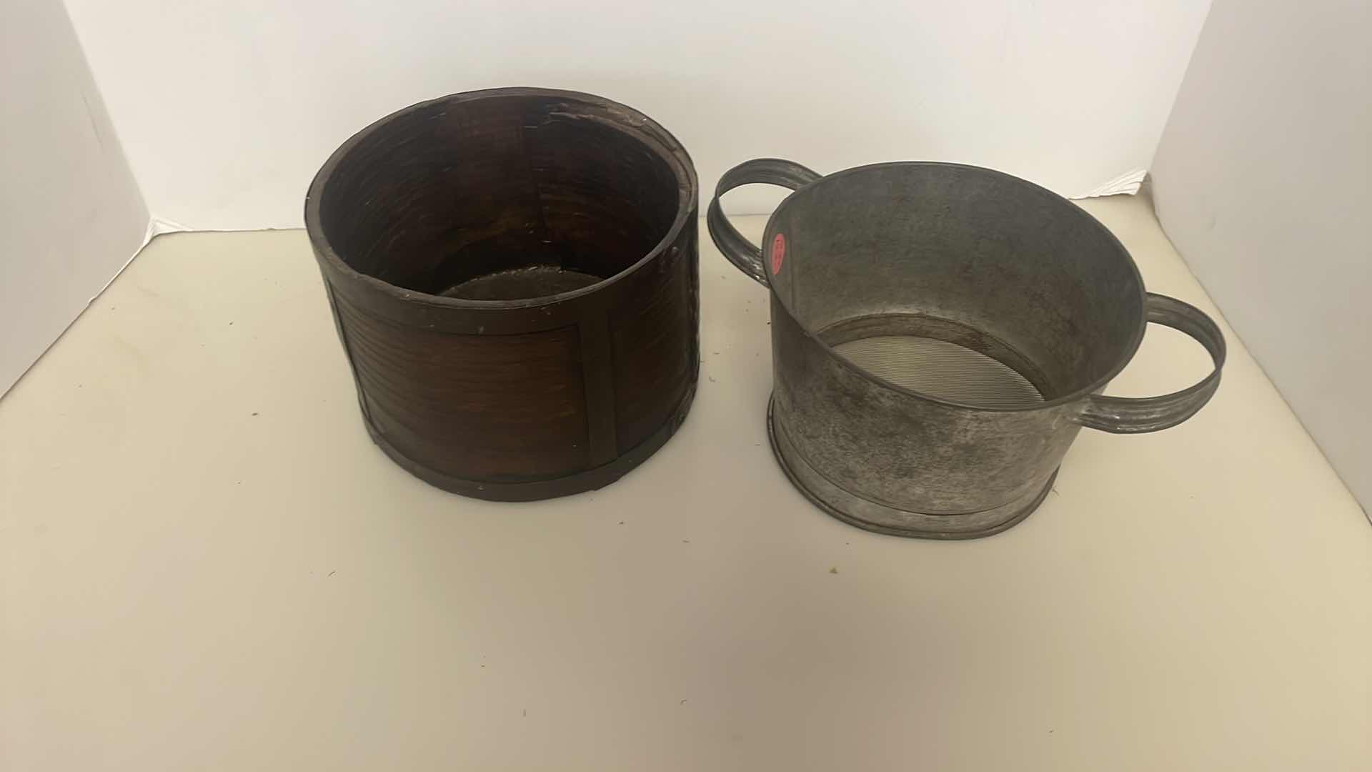 Photo 1 of ANTIQUE GRAIN BASKET AND SIFTER