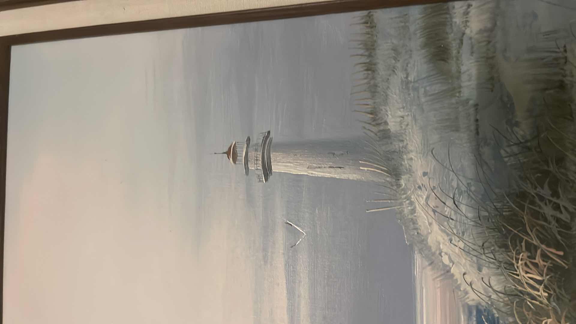 Photo 3 of FRAMED OIL ON CANVAS BEACH SCENE SIGNED ARTWORK 22”x26”