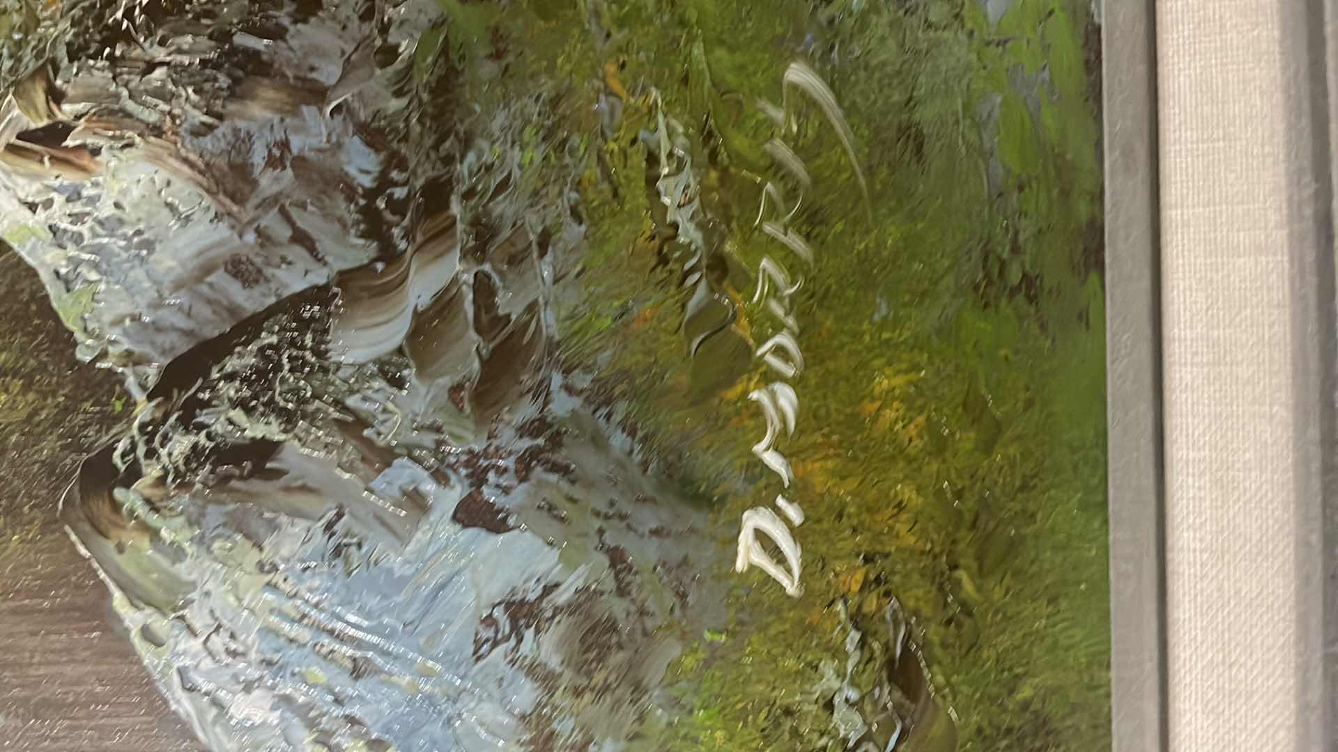 Photo 1 of FRAMED OIL ON CANVAS LANDSCAPE SIGNED BY D. MORRIS ARTWORK  32” x 27”