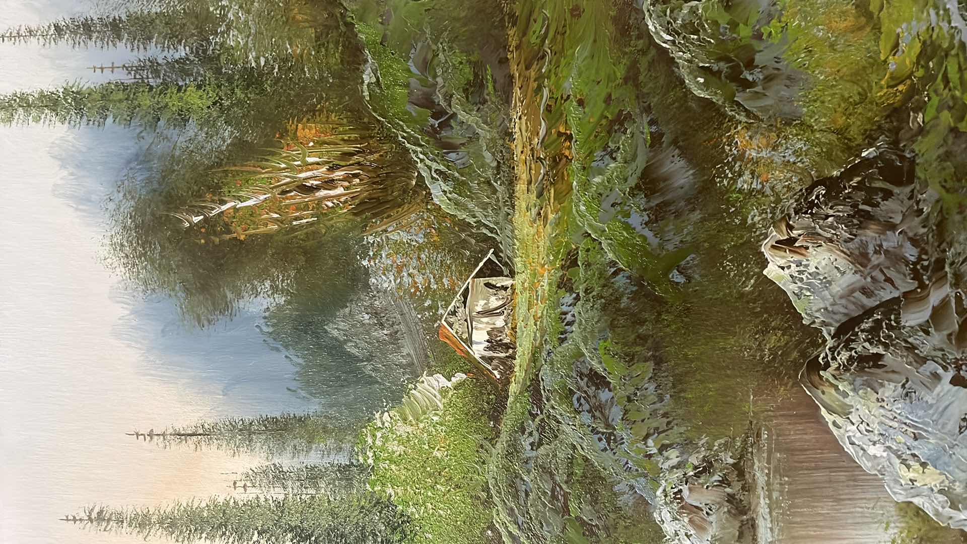 Photo 1 of FRAMED OIL ON CANVAS LANDSCAPE SIGNED BY D. MORRIS ARTWORK  32” x 27”