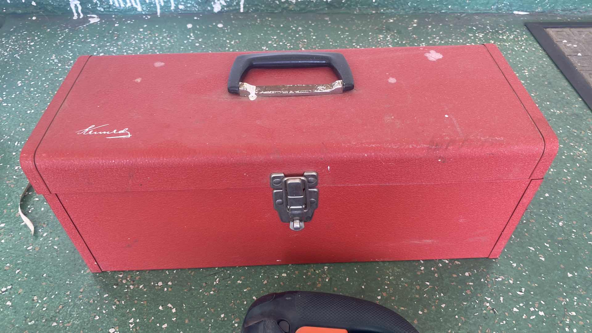 Photo 1 of METAL TOOL BOX WITH HAND TOOLS & BLACK & DECKER JIG SAW