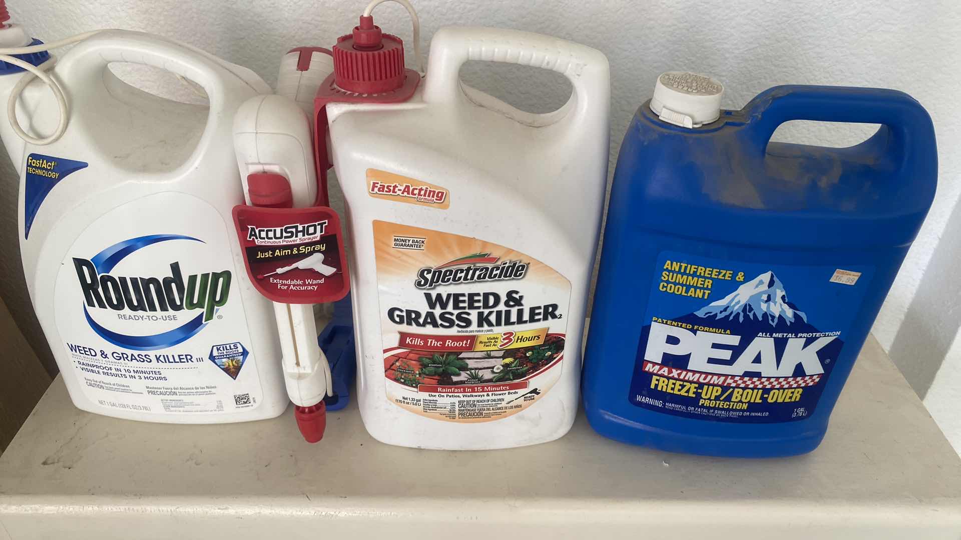 Photo 1 of 2 SHELF BOOKCASE WITH GARDENING & HOUSEHOLD CHEMICALS 30“ x 9“ H30 1/2”