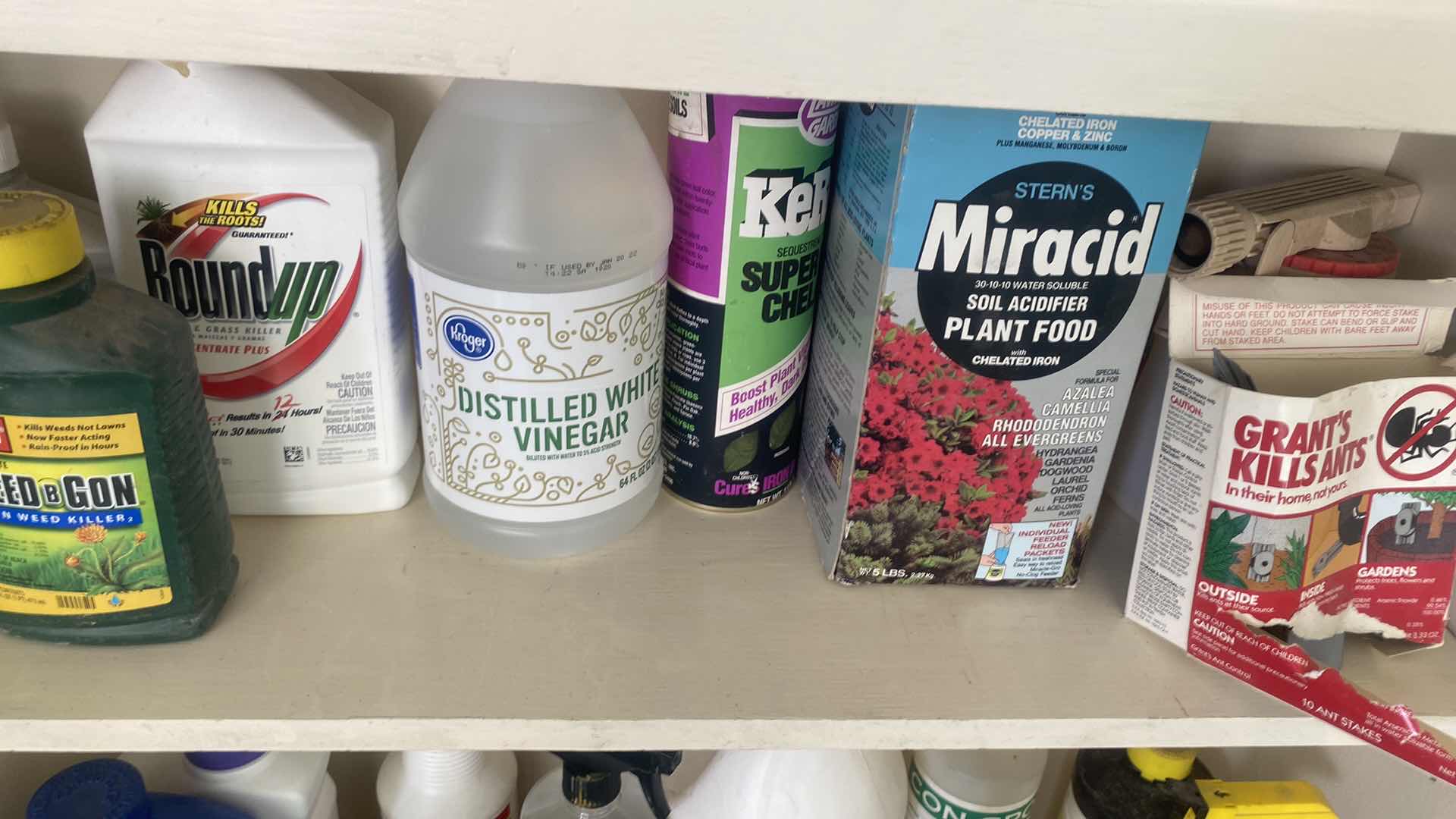 Photo 1 of 2 SHELF BOOKCASE WITH GARDENING & HOUSEHOLD CHEMICALS 30“ x 9“ H30 1/2”