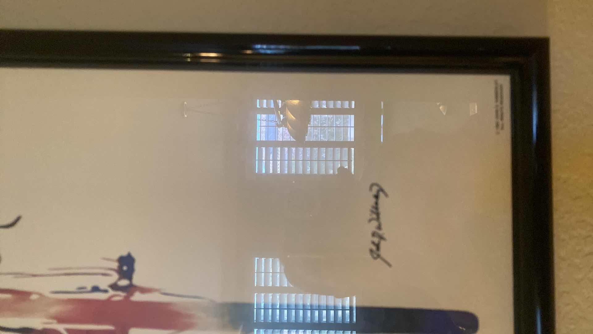 Photo 1 of FRAMED BICYCLE WATERCOLOR PRINT SIGNED ARTWORK 12” x 23 1/2”