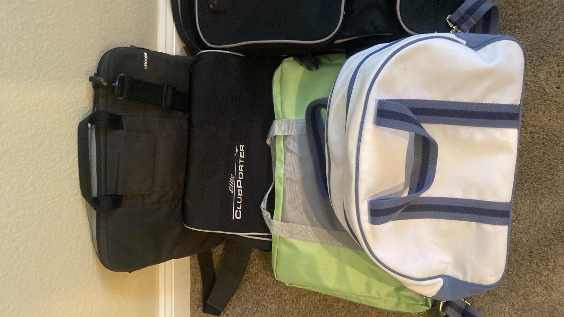 Photo 1 of 1 GARMENT BAG & 4 SOFT SIDED BAGS