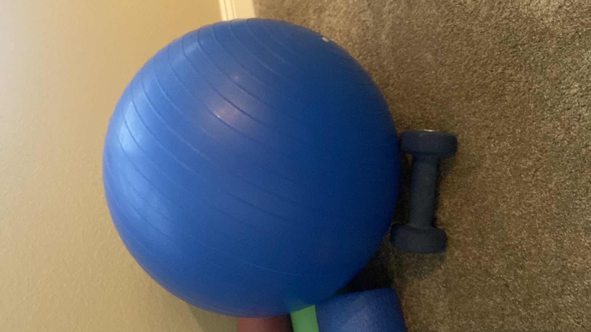 Photo 1 of FITNESS - 2 FLOOR MATS, FOAM ROLLER, BLOCK,POWER LOOPS & BALL