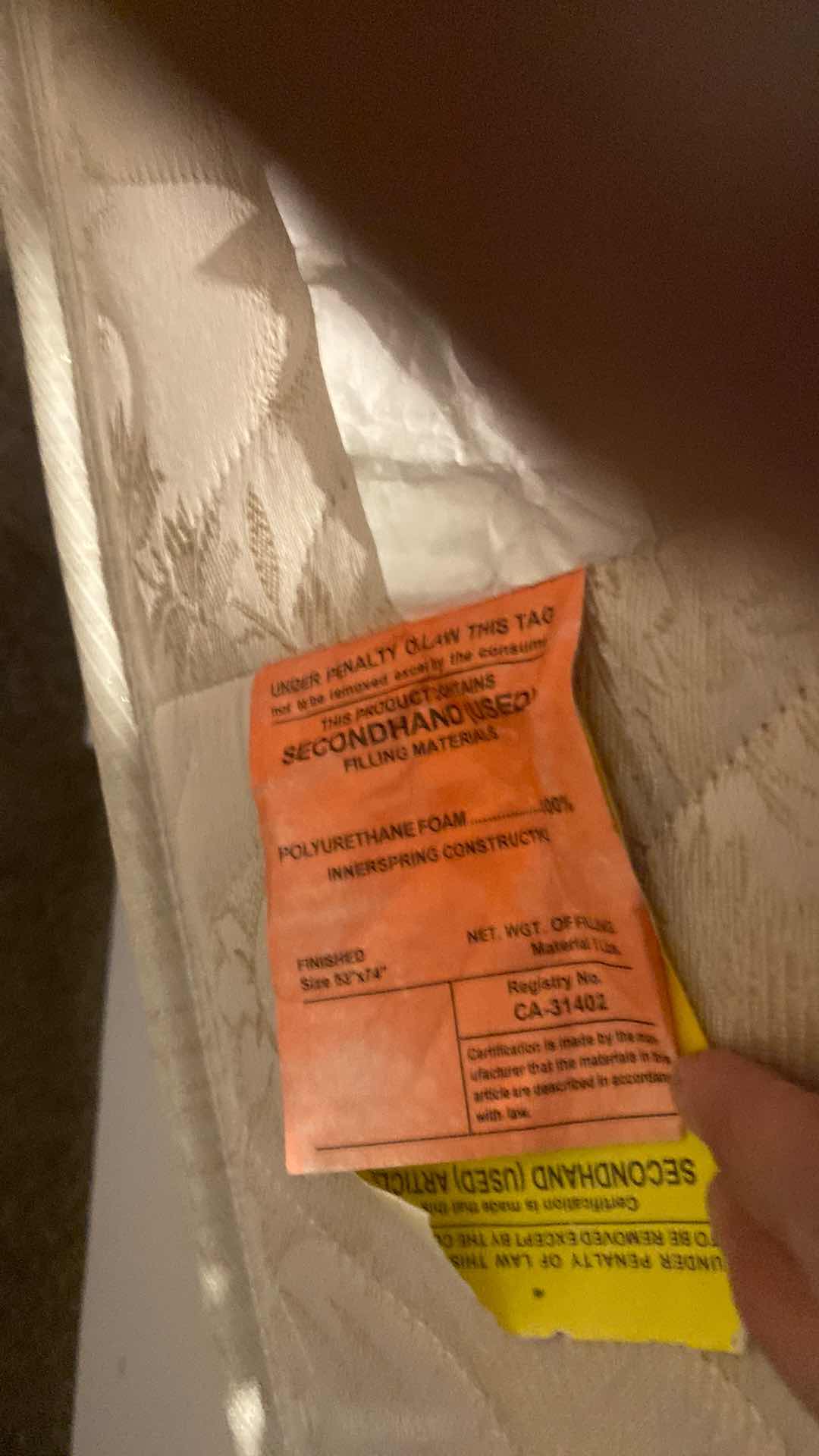 Photo 1 of FULL SIZE MATTRESS & BUNKE BOARD 54” x 75” (includes mattress pad and foam topper)