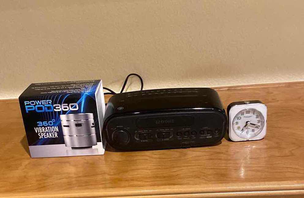 Photo 1 of 2-SNOOZE CLOCK ALARMS & 360• VIBRATION SPEAKER