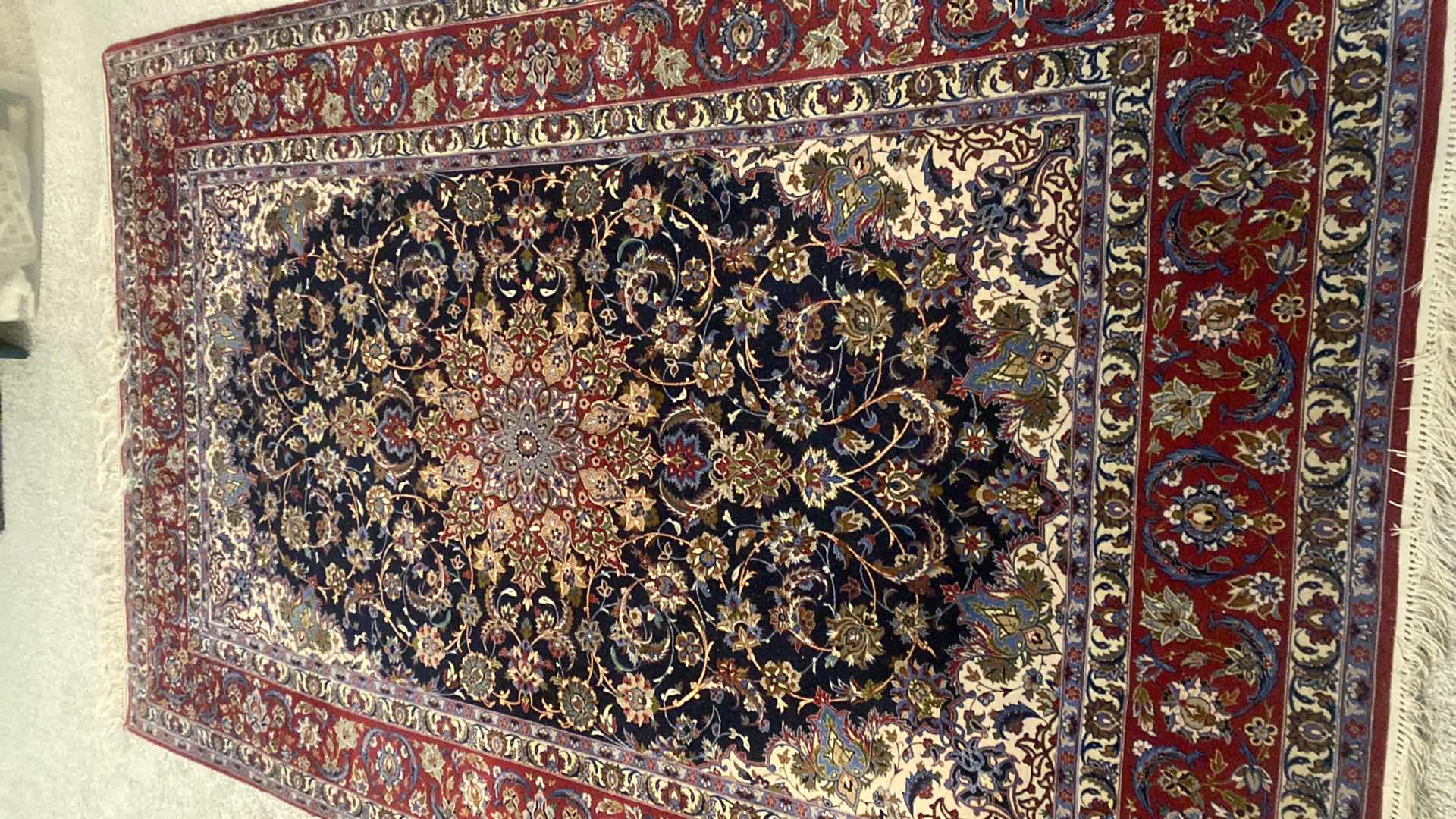 Photo 4 of SILK & WOOL PERSIAN HAND WOVEN AREA RUG 62 1/2” X 98 1/2” EXCLUDING FRINGE
