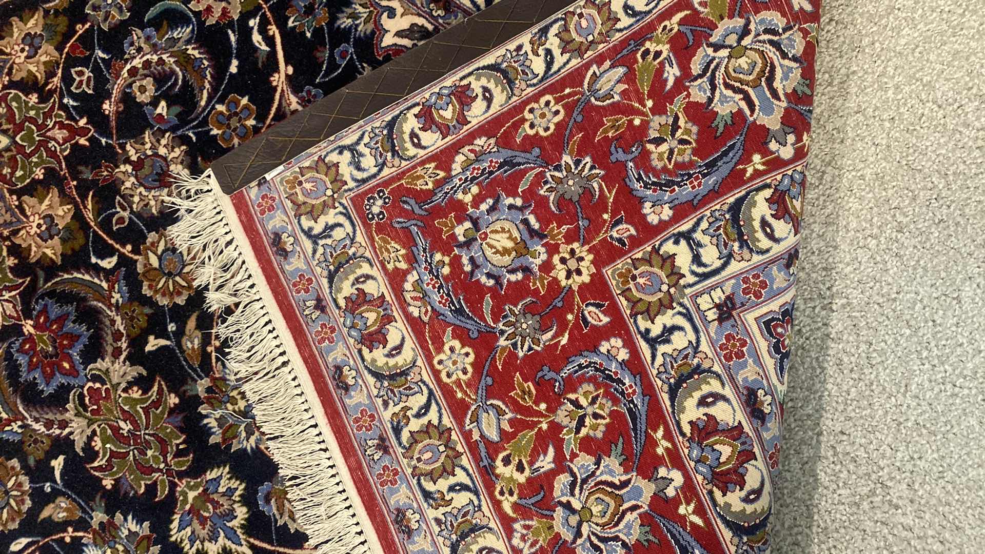 Photo 5 of SILK & WOOL PERSIAN HAND WOVEN AREA RUG 62 1/2” X 98 1/2” EXCLUDING FRINGE