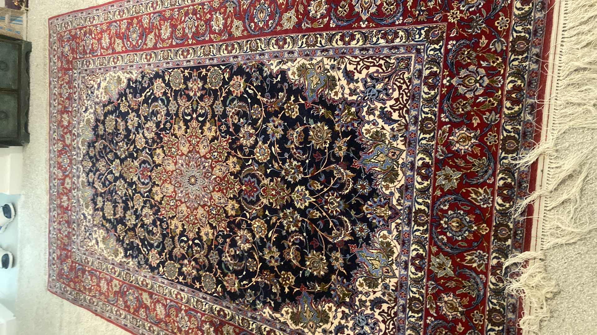 Photo 1 of SILK & WOOL PERSIAN HAND WOVEN AREA RUG 62 1/2” X 98 1/2” EXCLUDING FRINGE