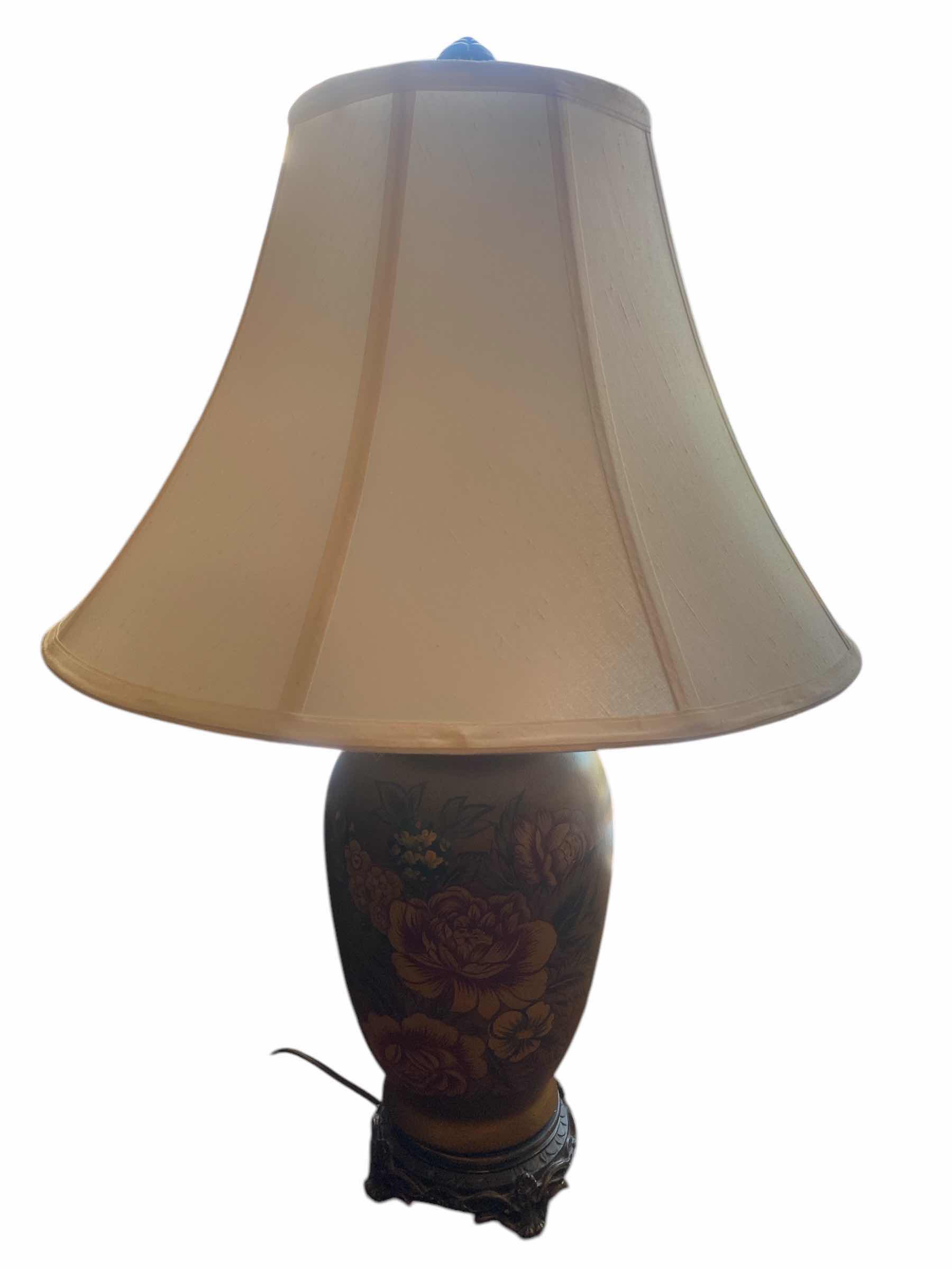 Photo 1 of CERAMIC FLORAL TABLE LAMP H30”