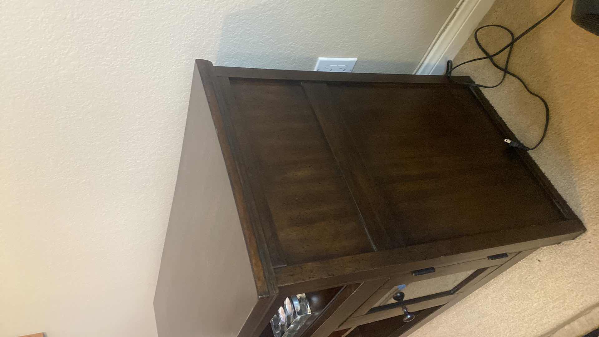 Photo 1 of DARK WOOD ENTERTAINMENT CENTER 20“ x 50“ H29 1/2”