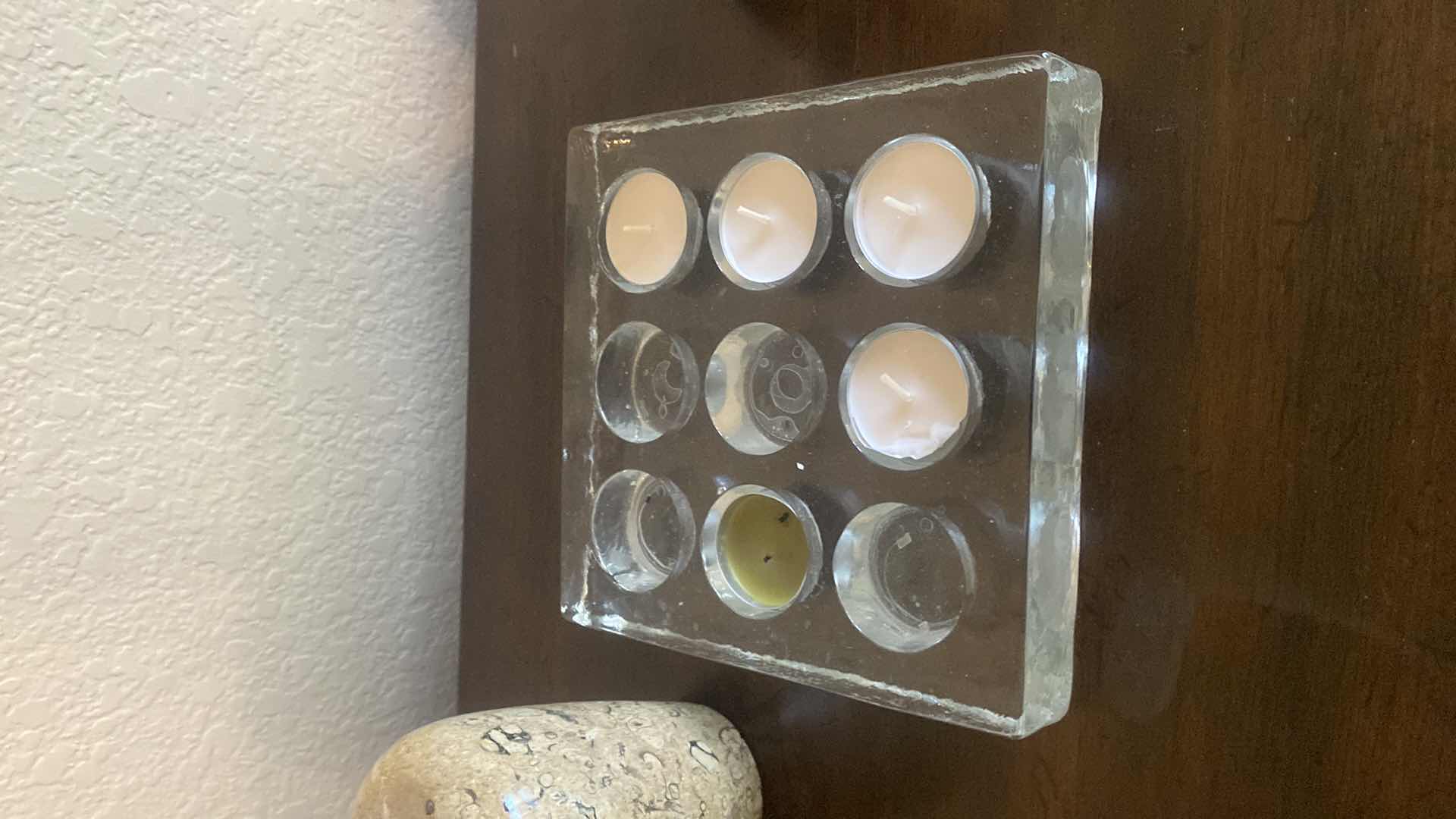 Photo 3 of 2 MARBLE VASES H6” & GLASS VOTIVE HOLDER