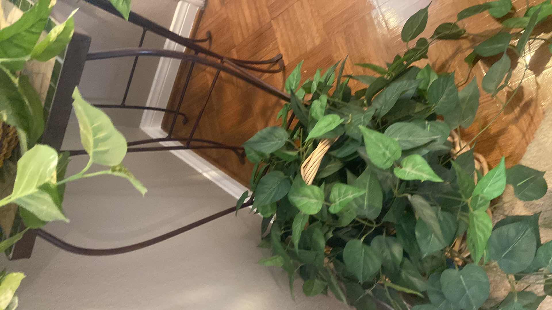 Photo 1 of 2 PLANT STANDS WITH TILE TOPS & 3 PLANTS STAND IS 12” x 12” H29”