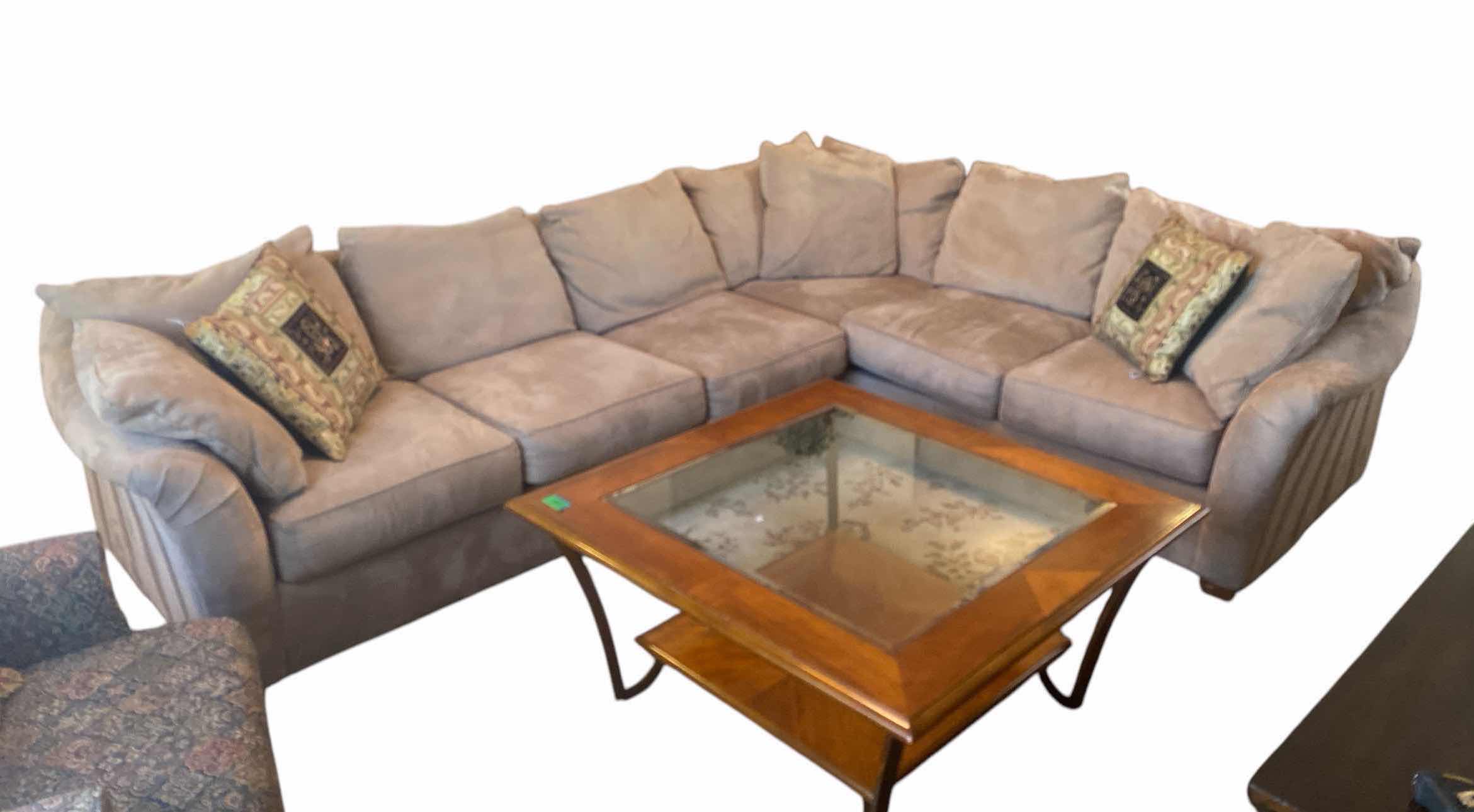 Photo 1 of 2 PIECE BEAHUS SECTIONAL MICROFIBER SOFA 85“ x 114“