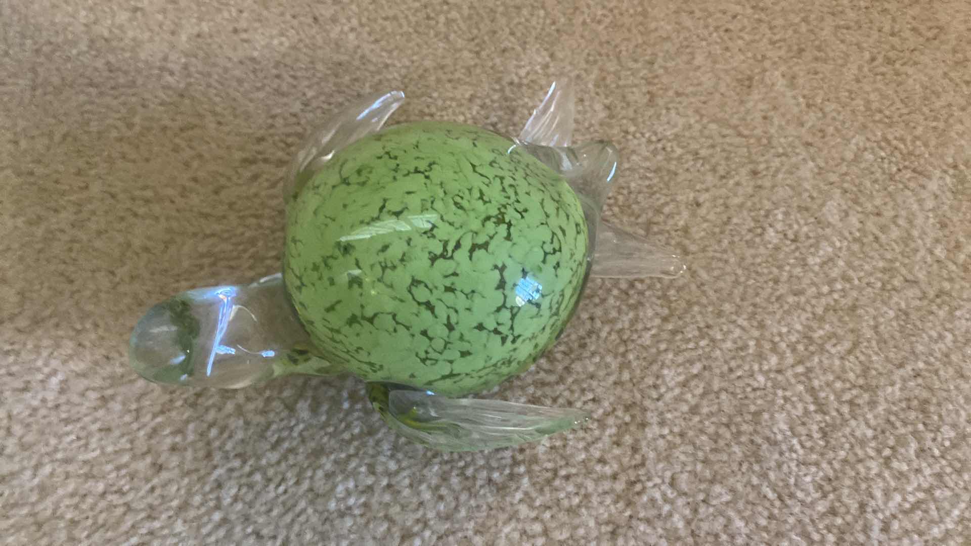 Photo 1 of $69 LATE 20th CENTURY GREEN GLASS SEA TURTLE 7” x 7”