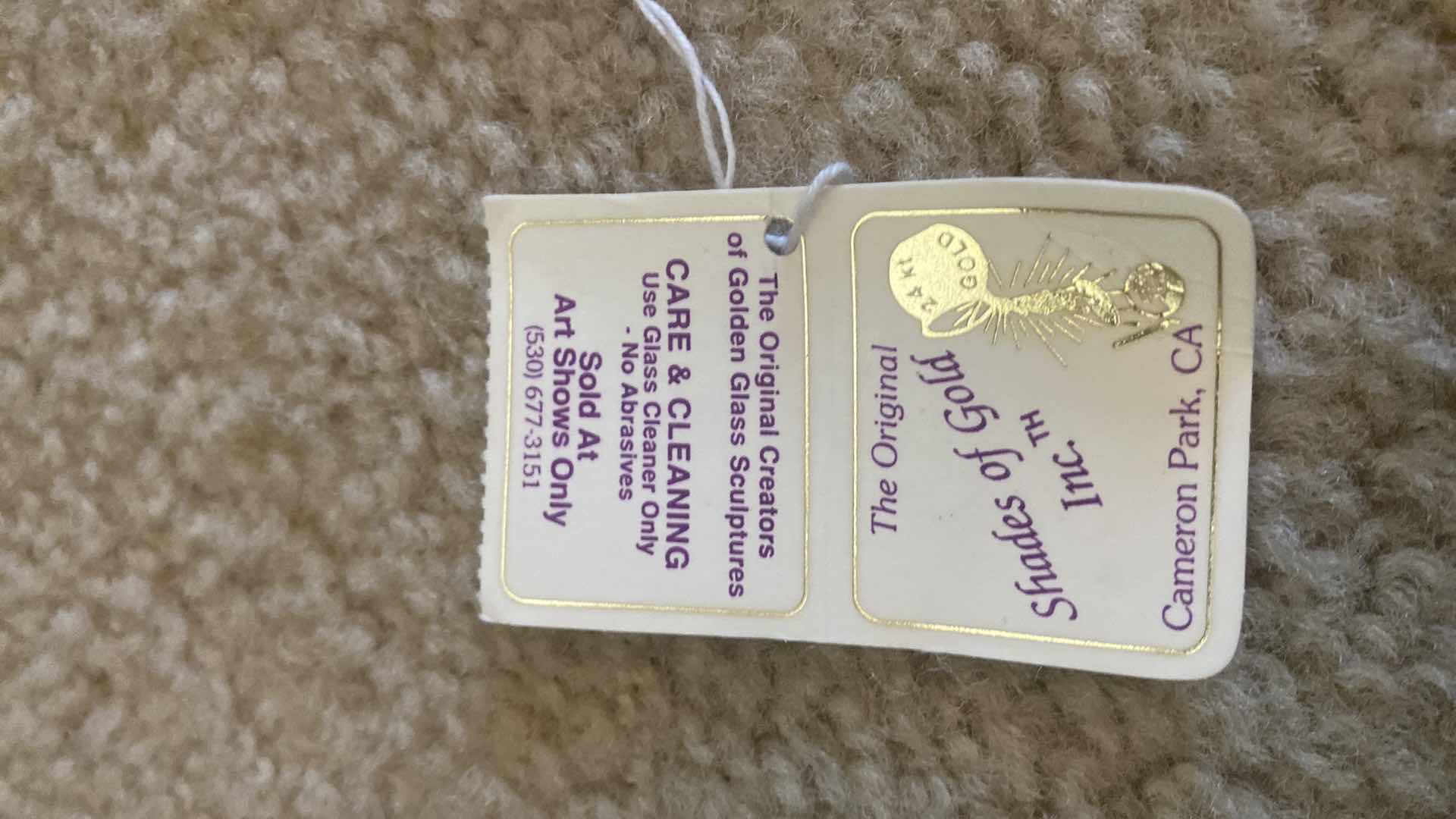 Photo 1 of $115 24K GOLD PLATED SEA TURTLE SCULPTURE WITH GLASS 7” x 4”