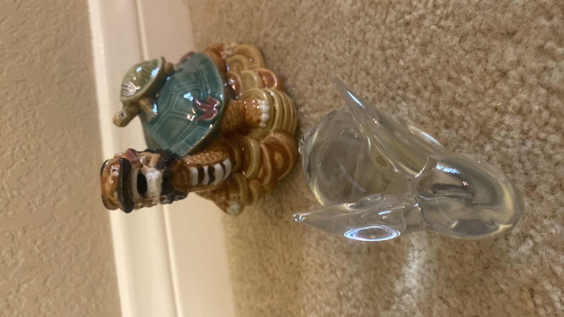 Photo 1 of CERAMIC TURTLE GLASS TURTLE & BUNNY LARGEST 6” x 5”