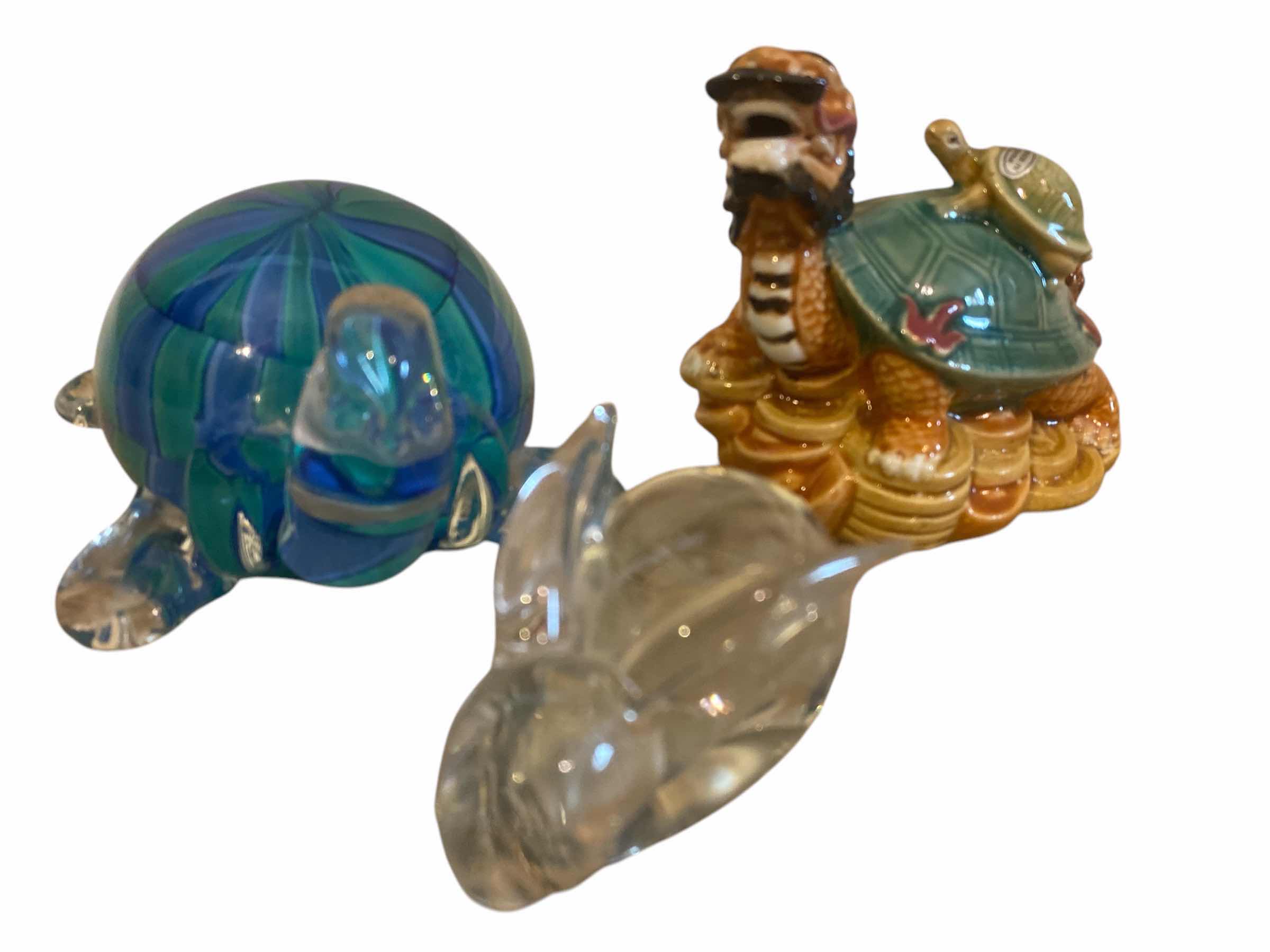 Photo 1 of CERAMIC TURTLE GLASS TURTLE & BUNNY LARGEST 6” x 5”