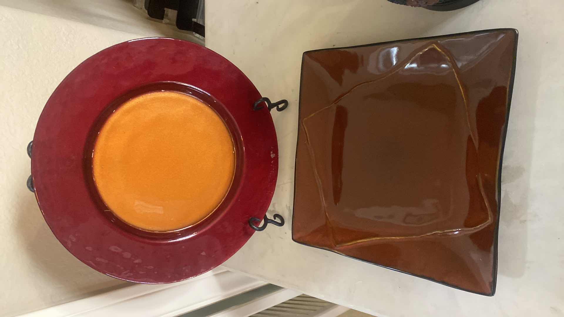 Photo 2 of 2 CHARGER PLATES & ROUND SALT LAMP 7” x 6”