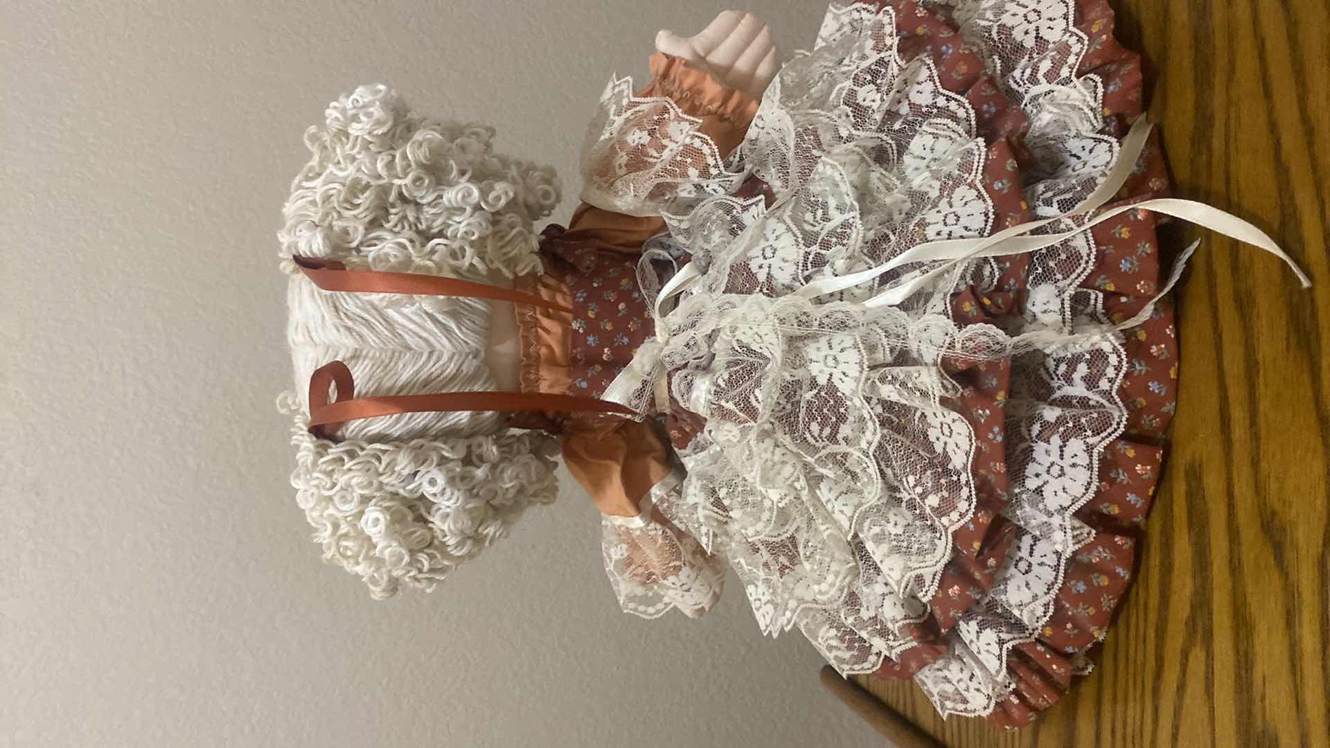 Photo 1 of VINTAGE HANDMADE DOLL 15“ x 16“
