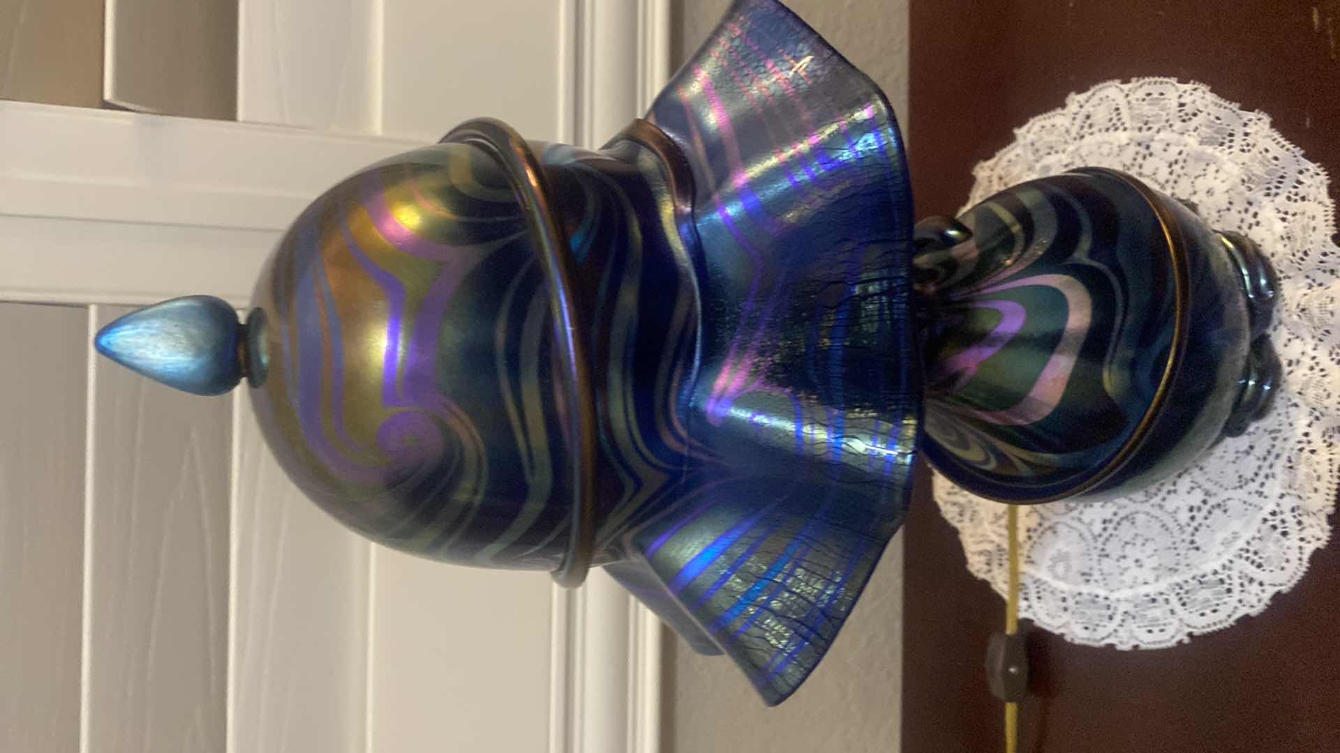 Photo 1 of ART GLASS MID CENTURY MODERN  LAMP H17”