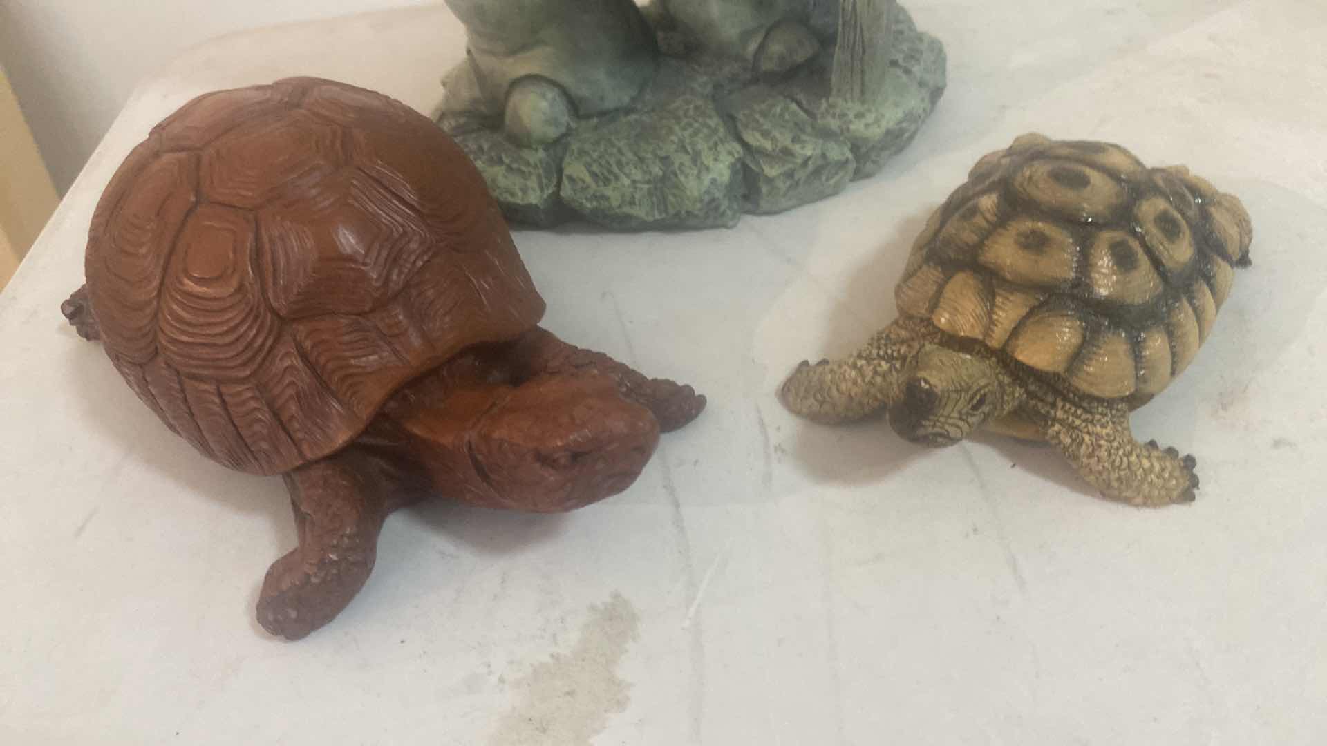 Photo 1 of 3 RESIN TURTLES LARGEST 9“ x 11“