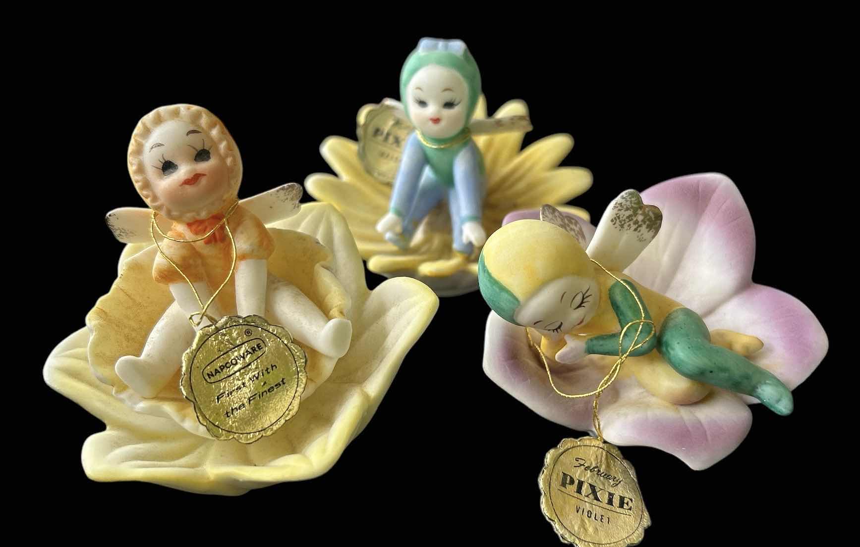 Photo 1 of 3 VINTAGE NAPOWARE PORCELAIN PIXIE FIGURINES H3”