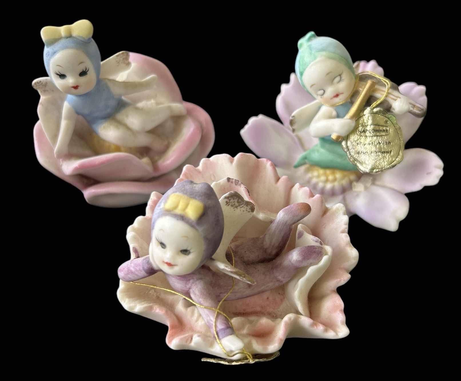 Photo 1 of 3 VINTAGE NAPOWARE PORCELAIN PIXIE FIGURINES H3”