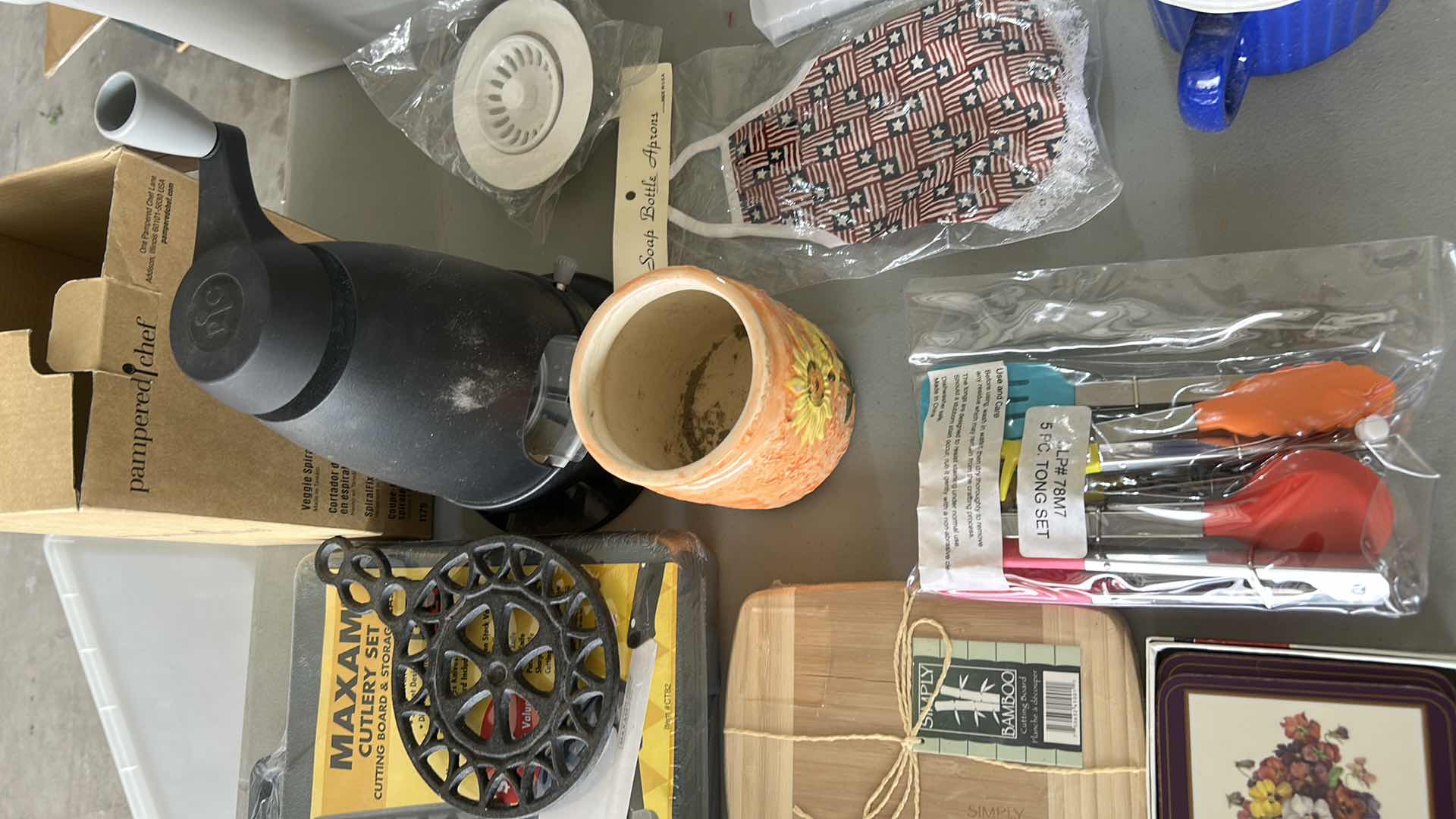 Photo 1 of TOTE FULL OF KITCHEN ITEMS