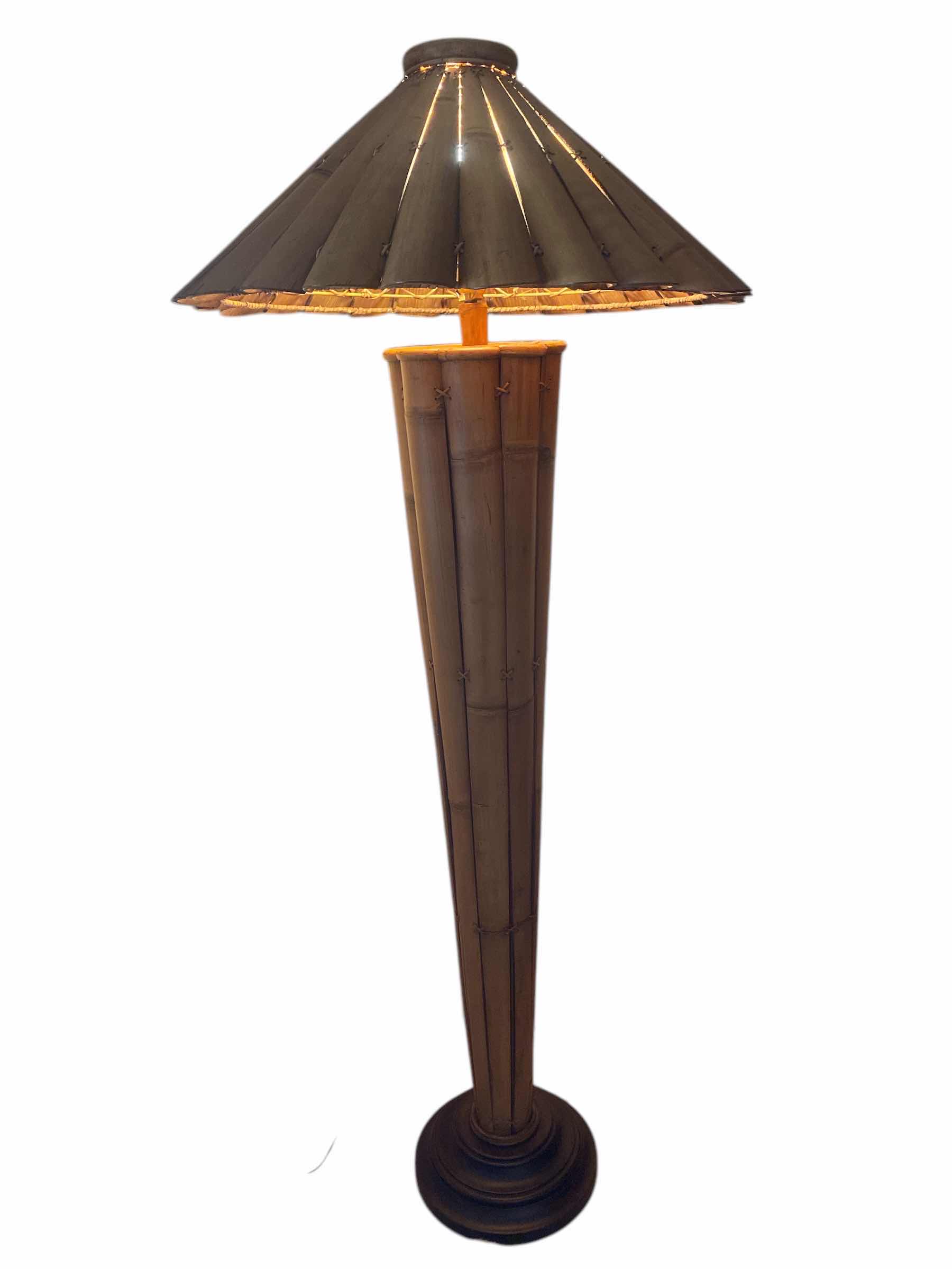 Photo 1 of BAMBOO FLOOR LAMP H65”