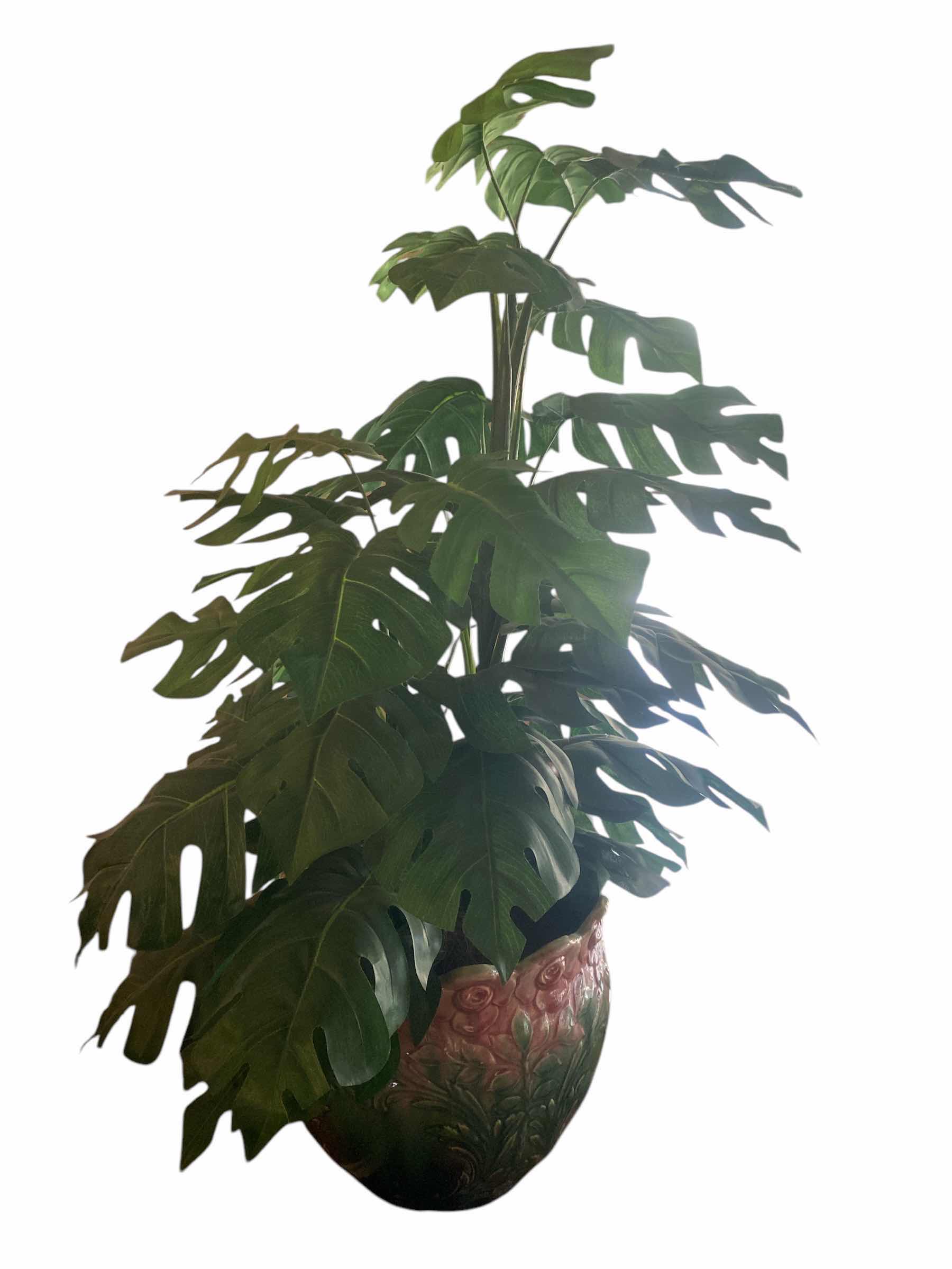 Photo 1 of FAUX PLANT IN CERAMIC POT MEASURES 10” X 10” OVERALL H34”