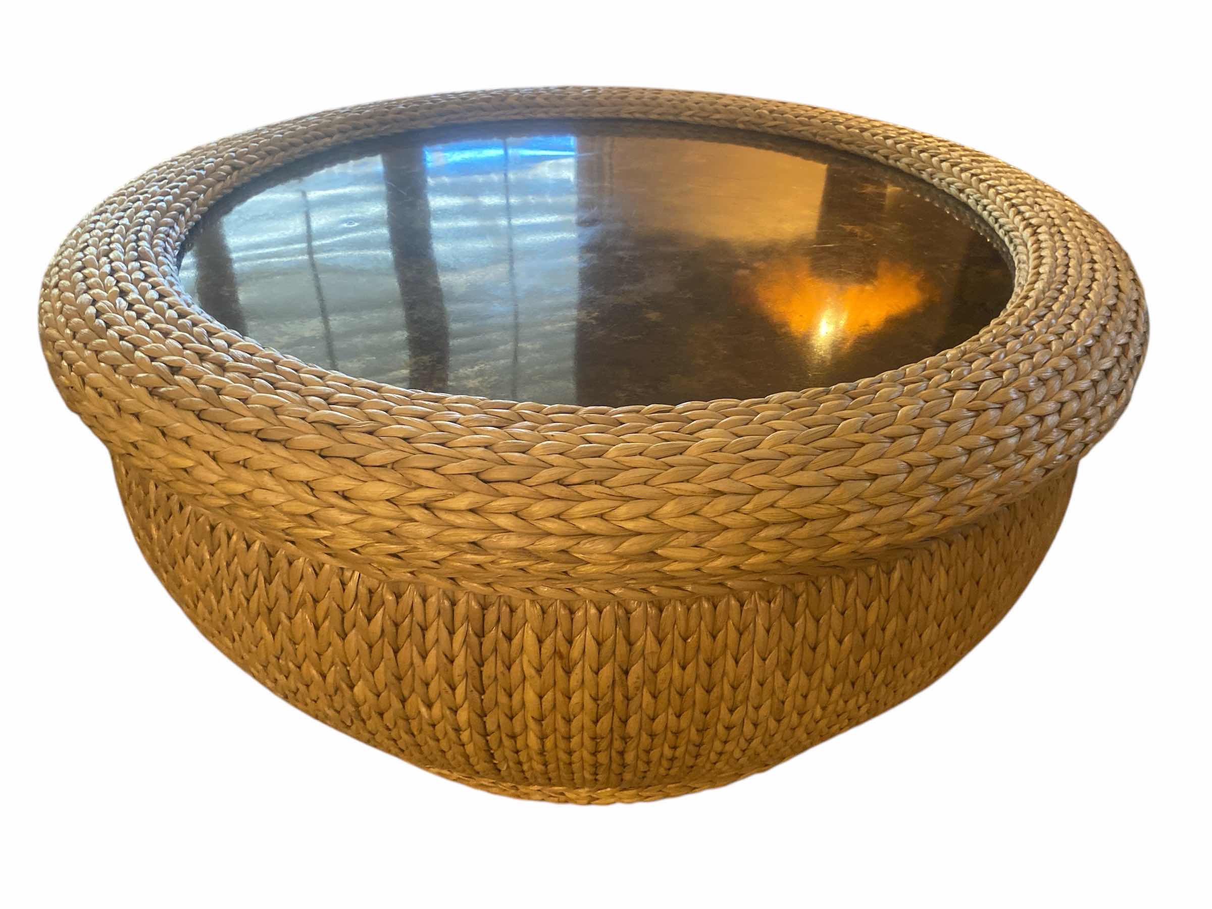 Photo 1 of 43” CRAFTMASTER FURNITURE SEAGRASS & PAINTED BRONZE COCKTAIL TABLE H20”